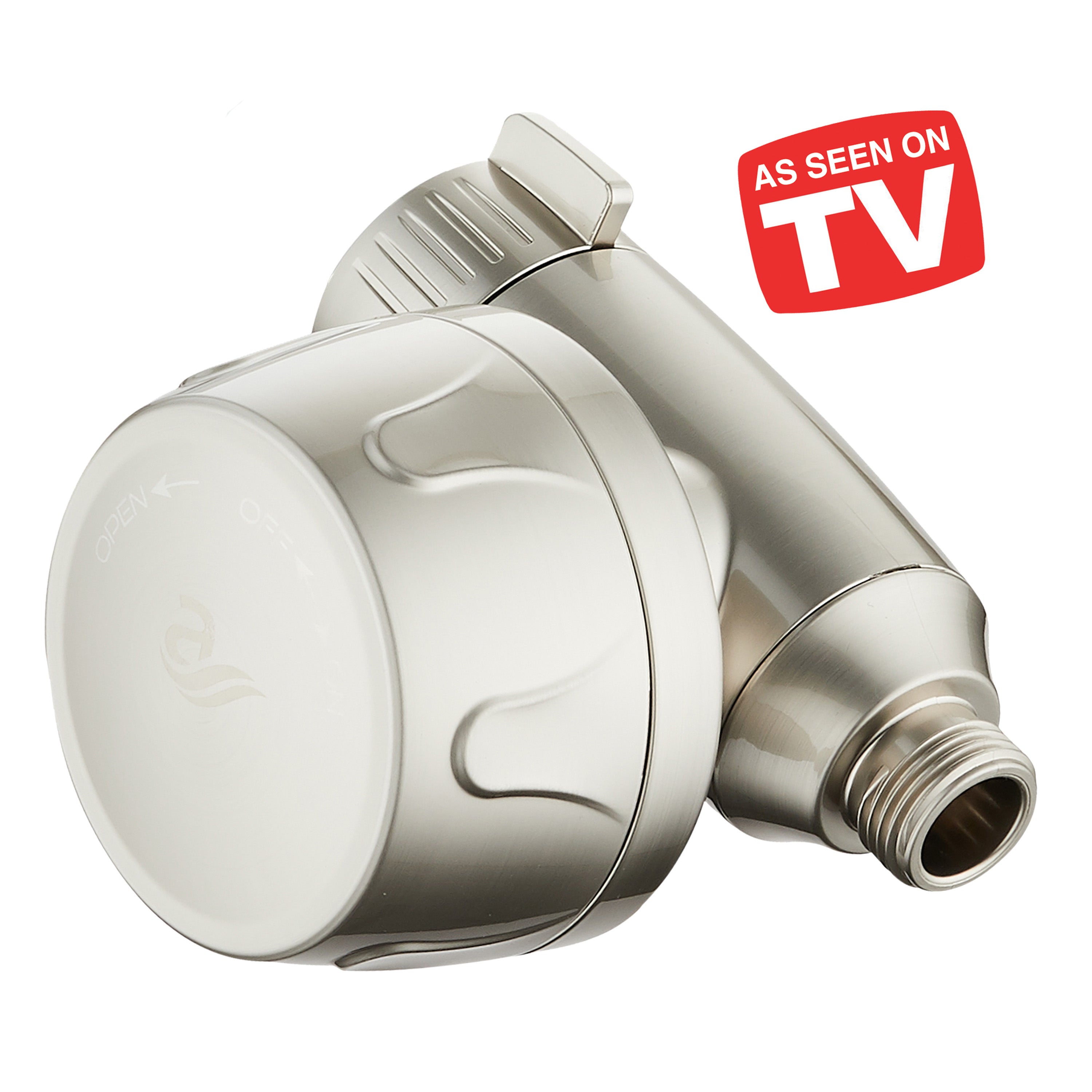 Instant-reload Universal Shower Filter with ON/OFF Filtration Modes & Antimicrobial KDF Cartridge