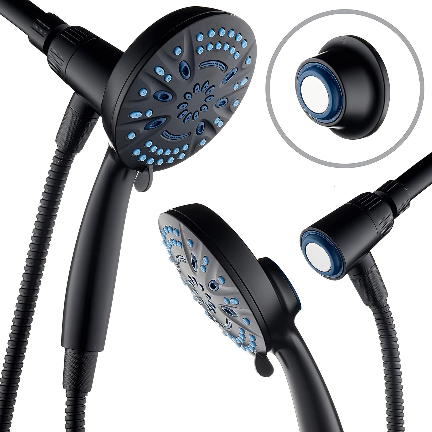 Magneton® 8-setting 5" Face Hand Shower with 2-way High/Low Magnetic Docking