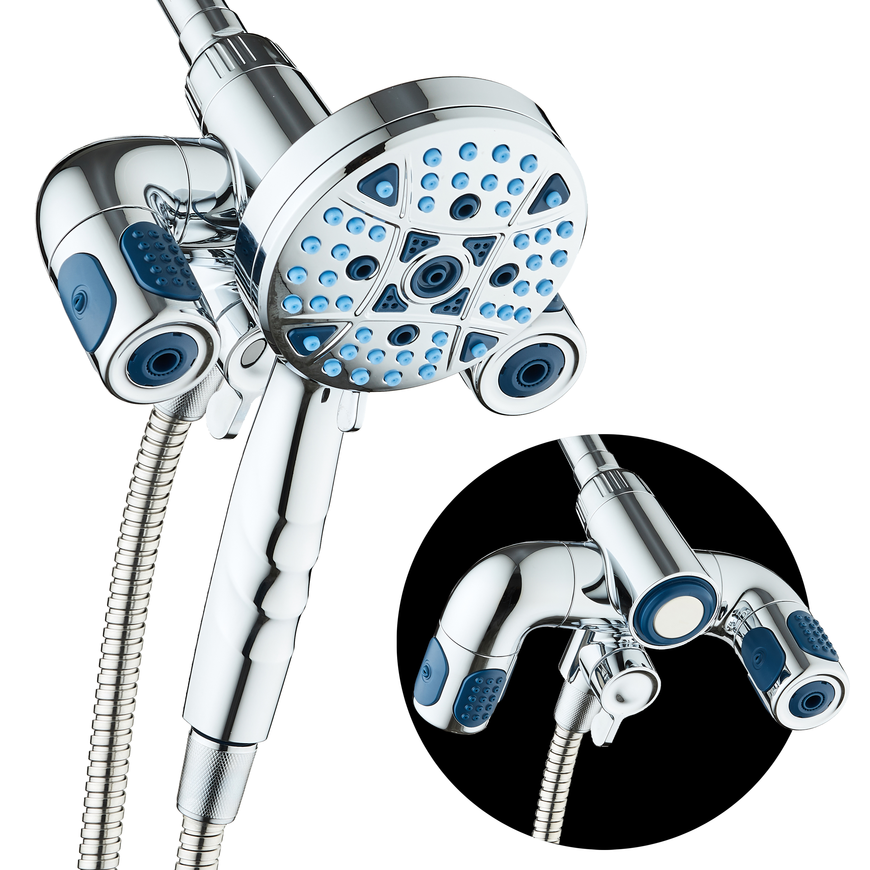 Polaris 208-setting 3-way Shower Combo with Adjustable Hydro Arms & Magnetic Docking