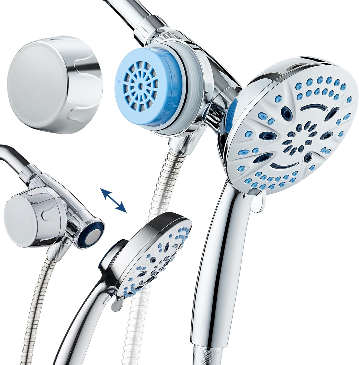 Magneton® 8-setting 5" Face Hand Shower with Magnetic Docking & Built-in Shower Filter