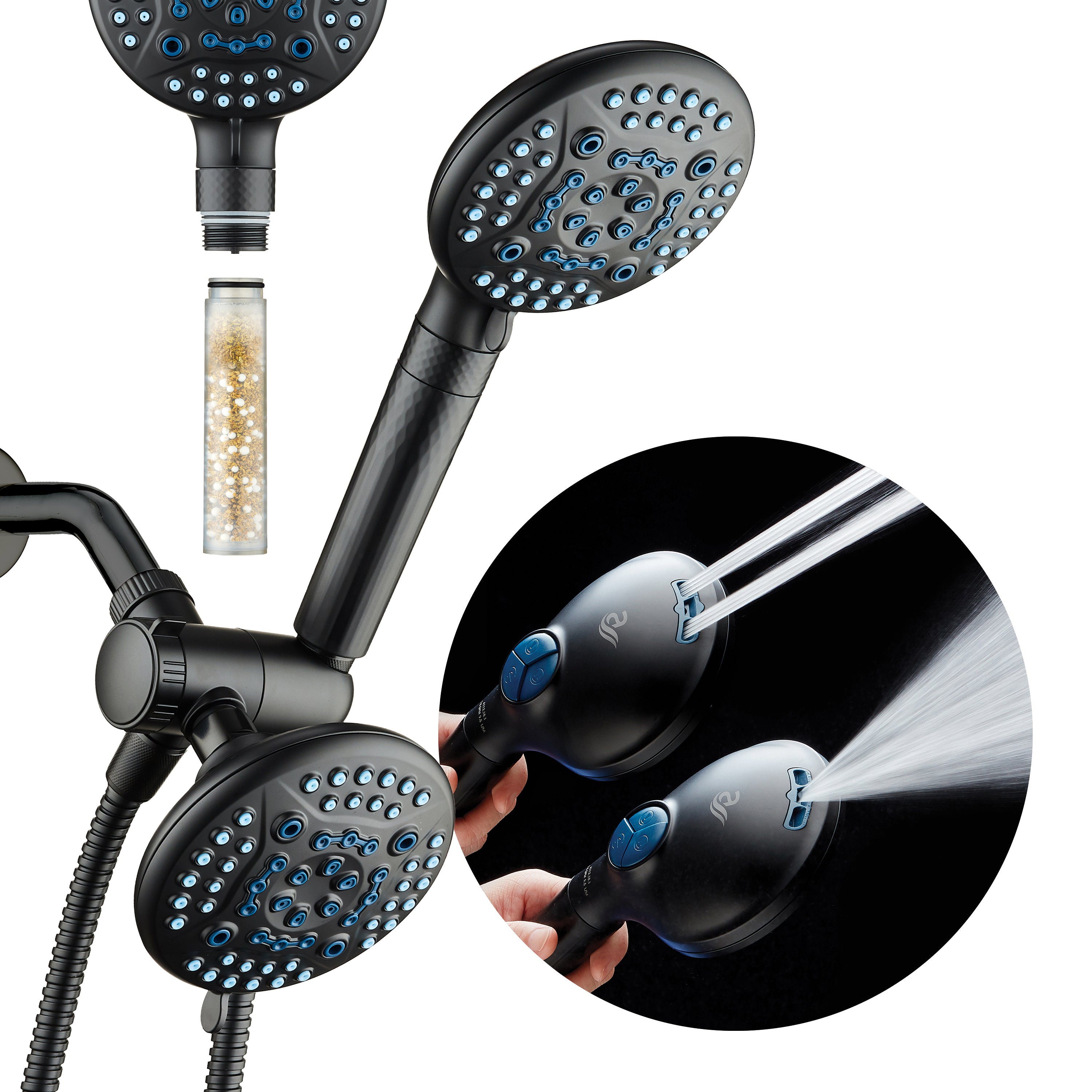 4X All-in-One 82-setting 4-way Twin Combo with Shower Filter & 2-mode Power Wash