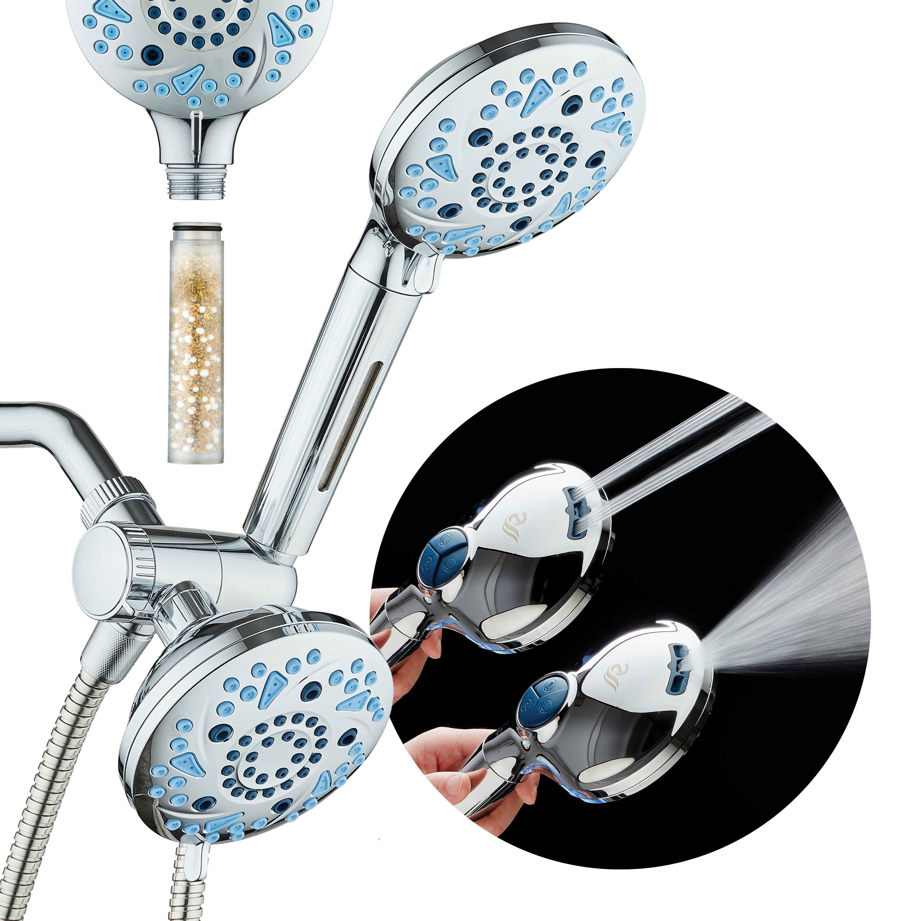 3.0 All-in-One 82-setting 4-way Twin Combo with Shower Filter & 2-mode Power Wash