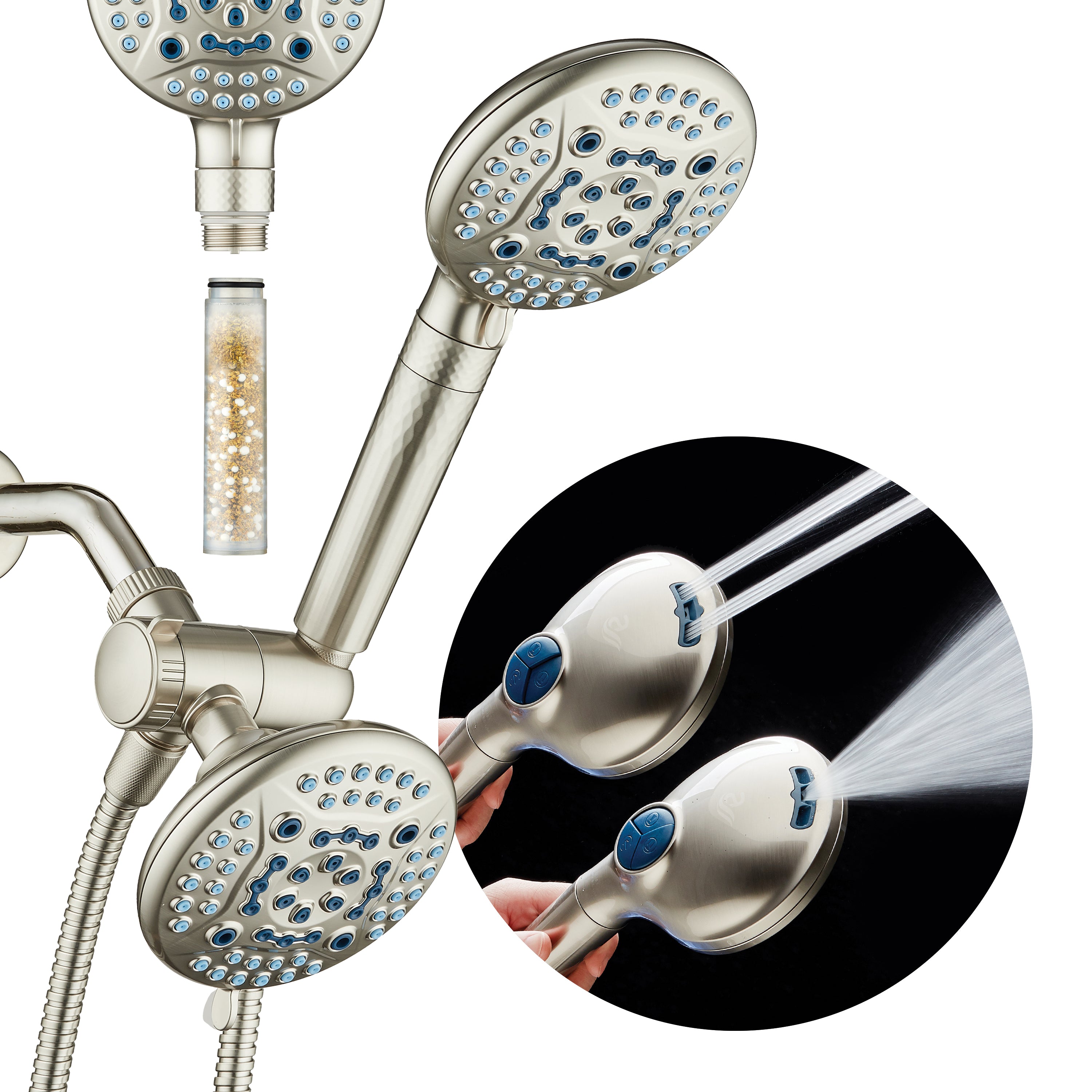 4X All-in-One 82-setting 4-way Twin Combo with Shower Filter & 2-mode Power Wash