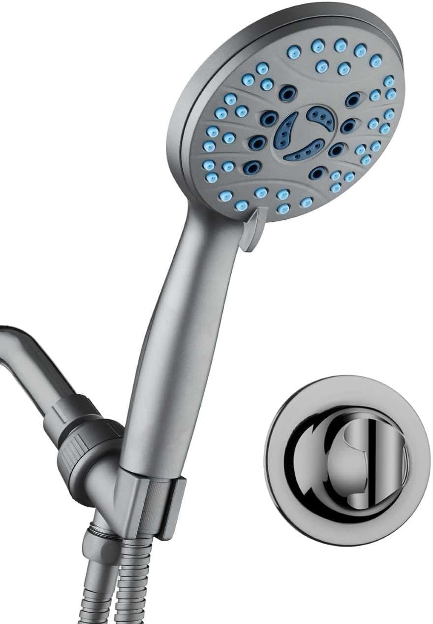 High-pressure 8-setting Hand Shower with Patented 2-mode Power Wash & Bonus Wall Bracket