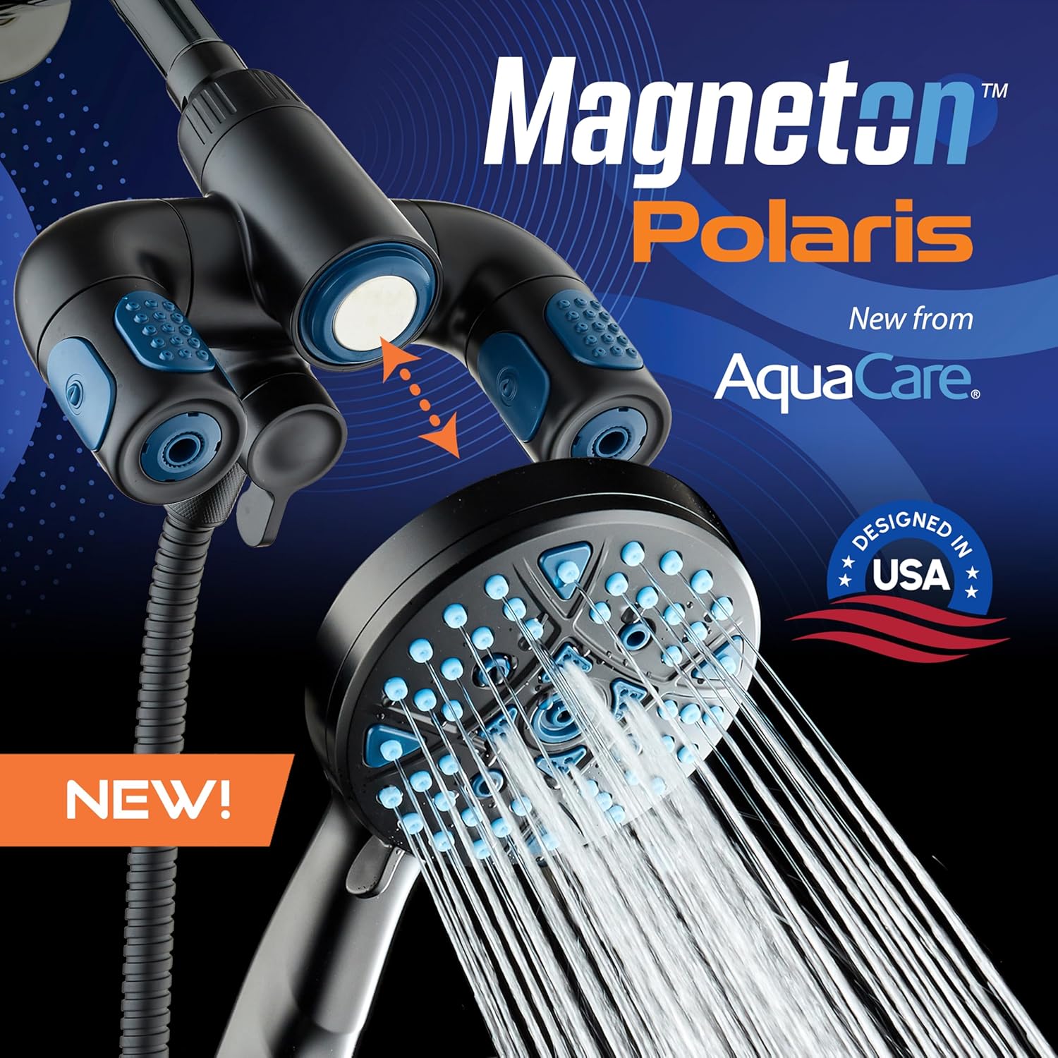 Polaris 208-setting 3-way Shower Combo with Adjustable Hydro Arms & Magnetic Docking