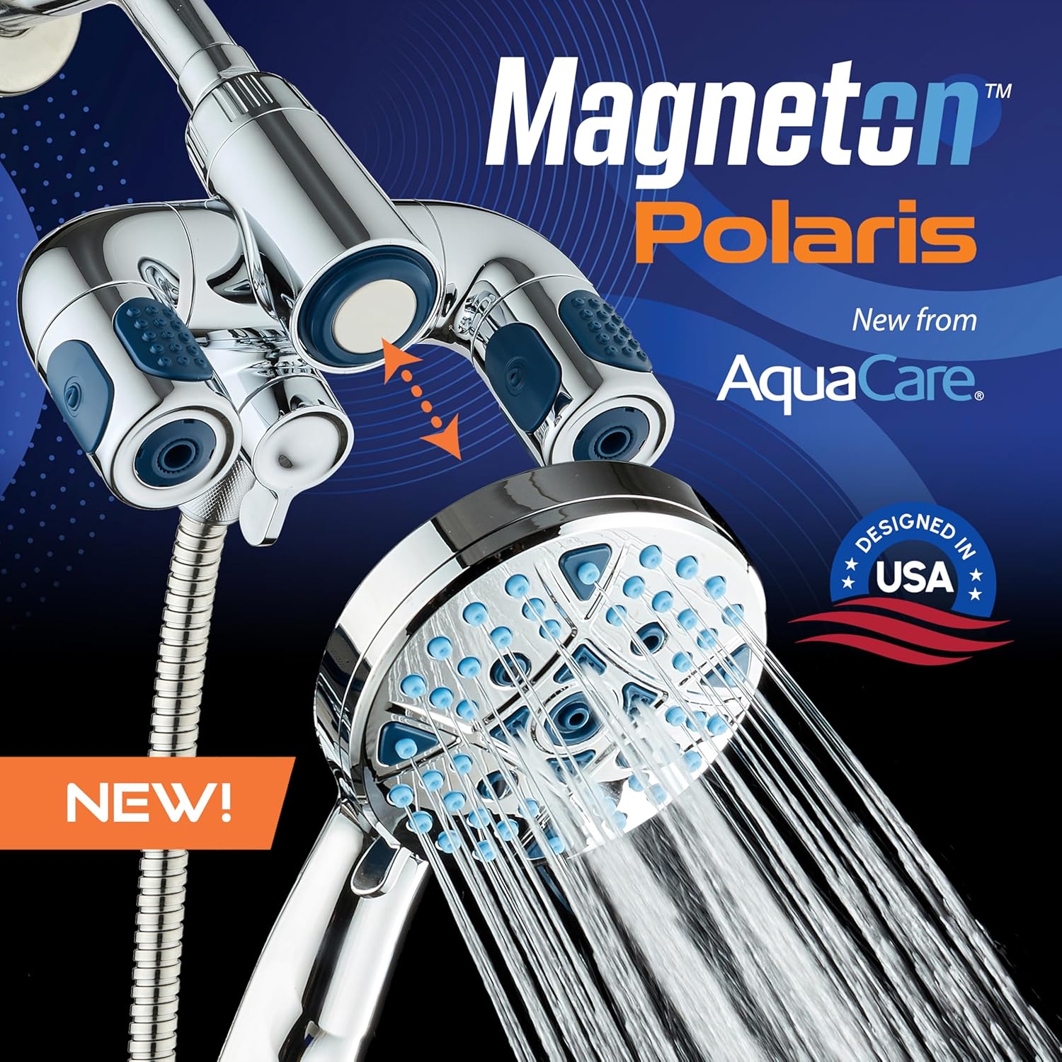 Polaris 208-setting 3-way Shower Combo with Adjustable Hydro Arms & Magnetic Docking