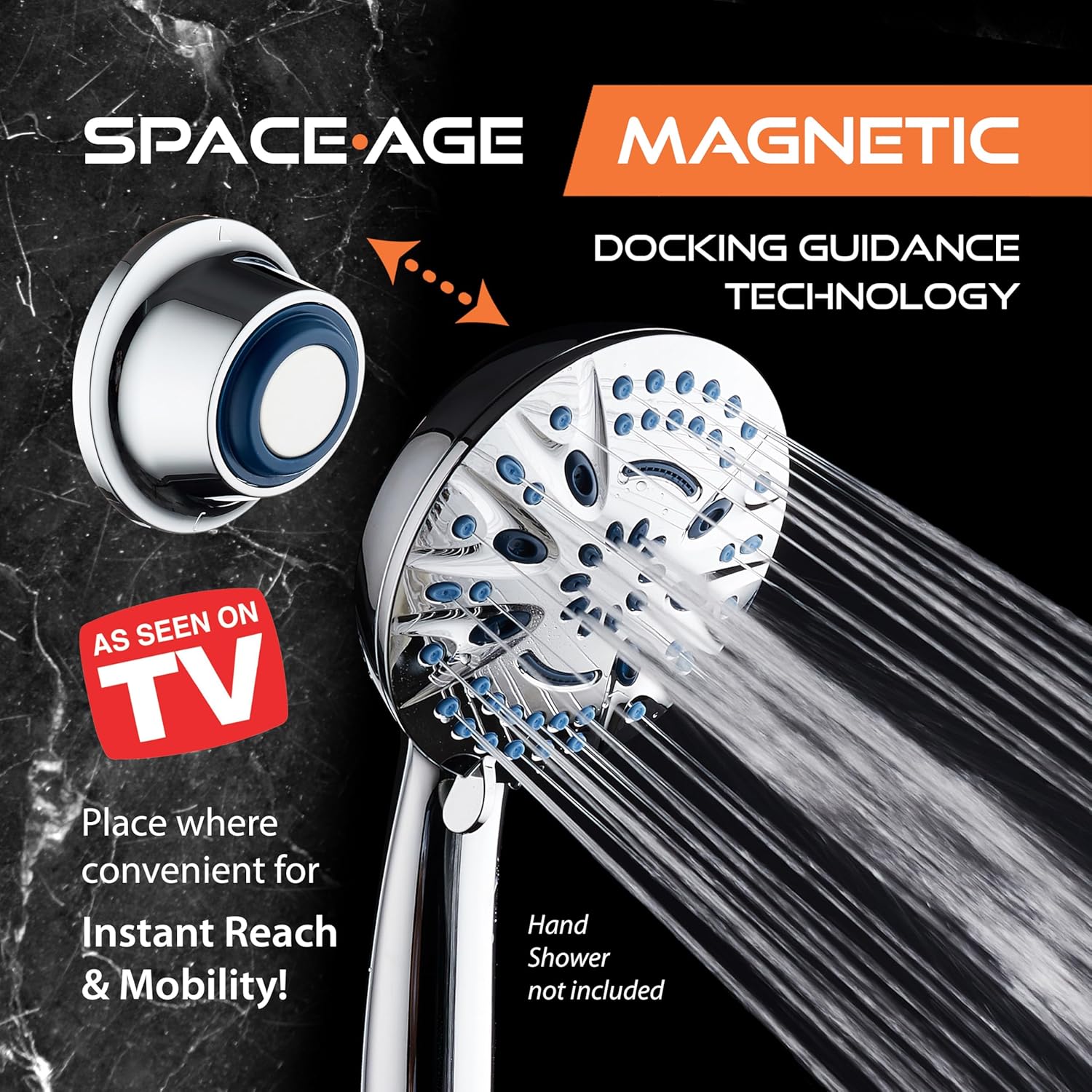 Instant Mount Go-Anywhere Magnetic Docking Wall Bracket for Magneton® Hand Showers & Combos