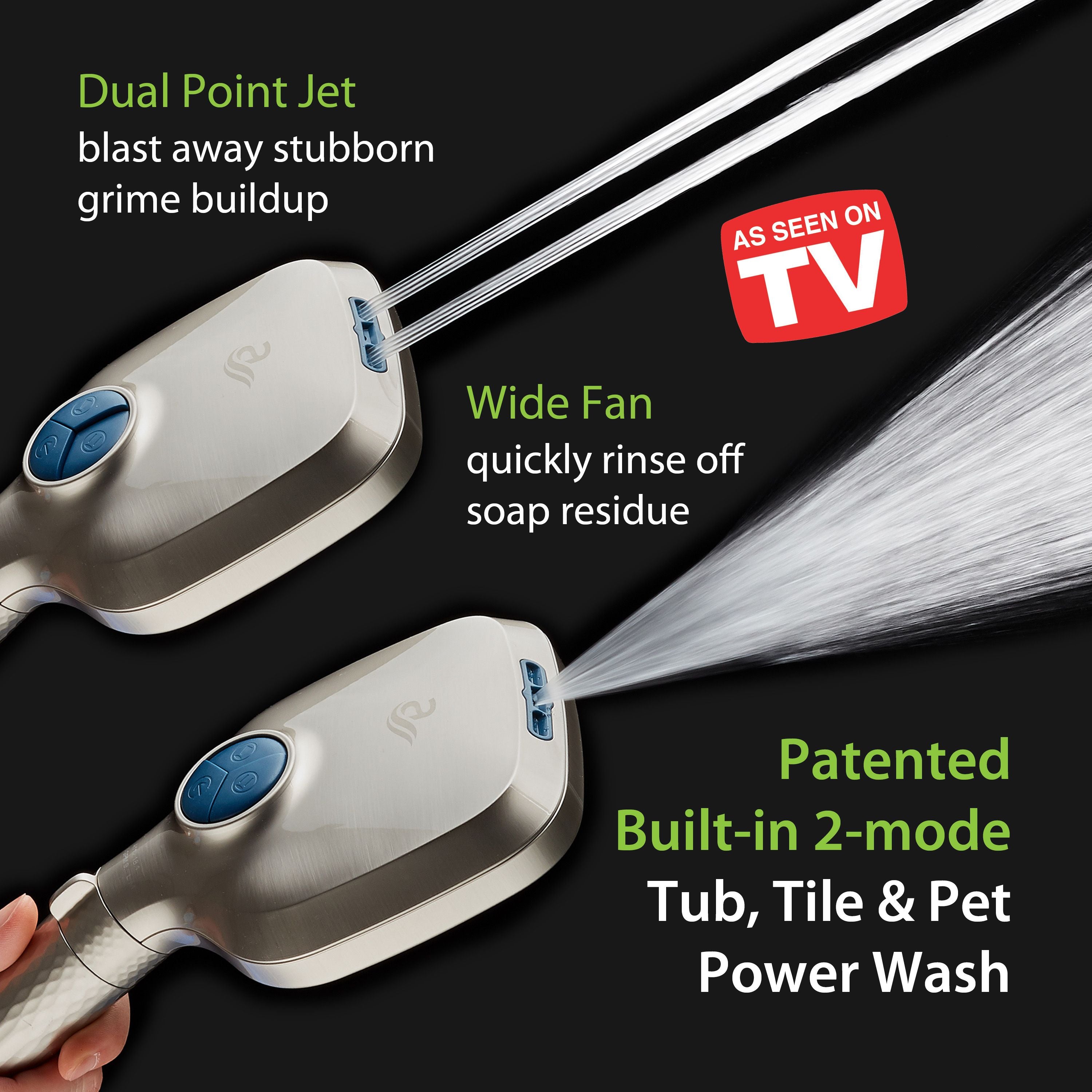 4X Series All-in-One 10-setting Hand Shower with Shower Filter, 2-mode Power Wash & Water Pressure Control