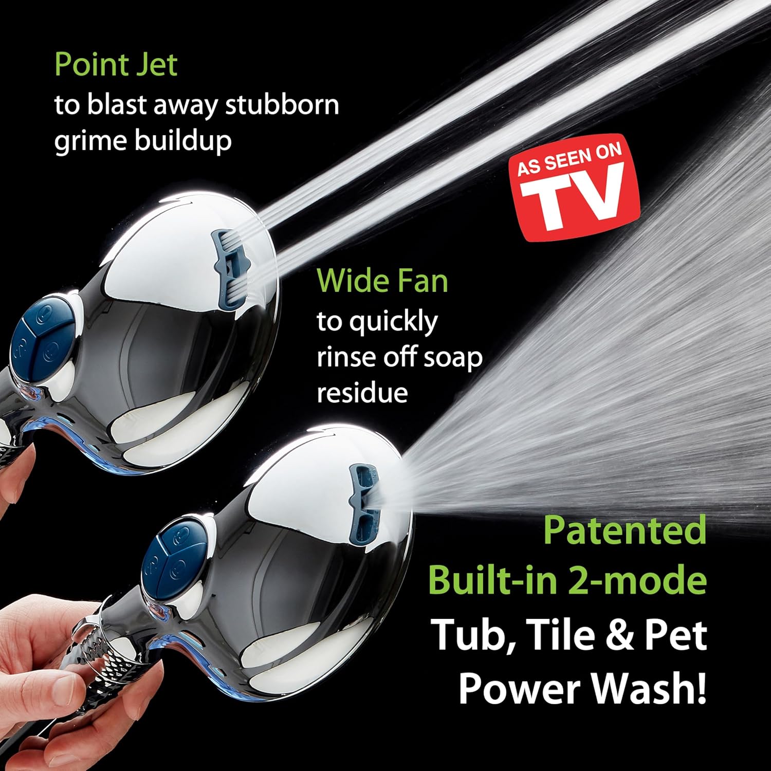 4X All-in-One 82-setting 4-way Rain Combo with Shower Filter & 2-mode Power Wash