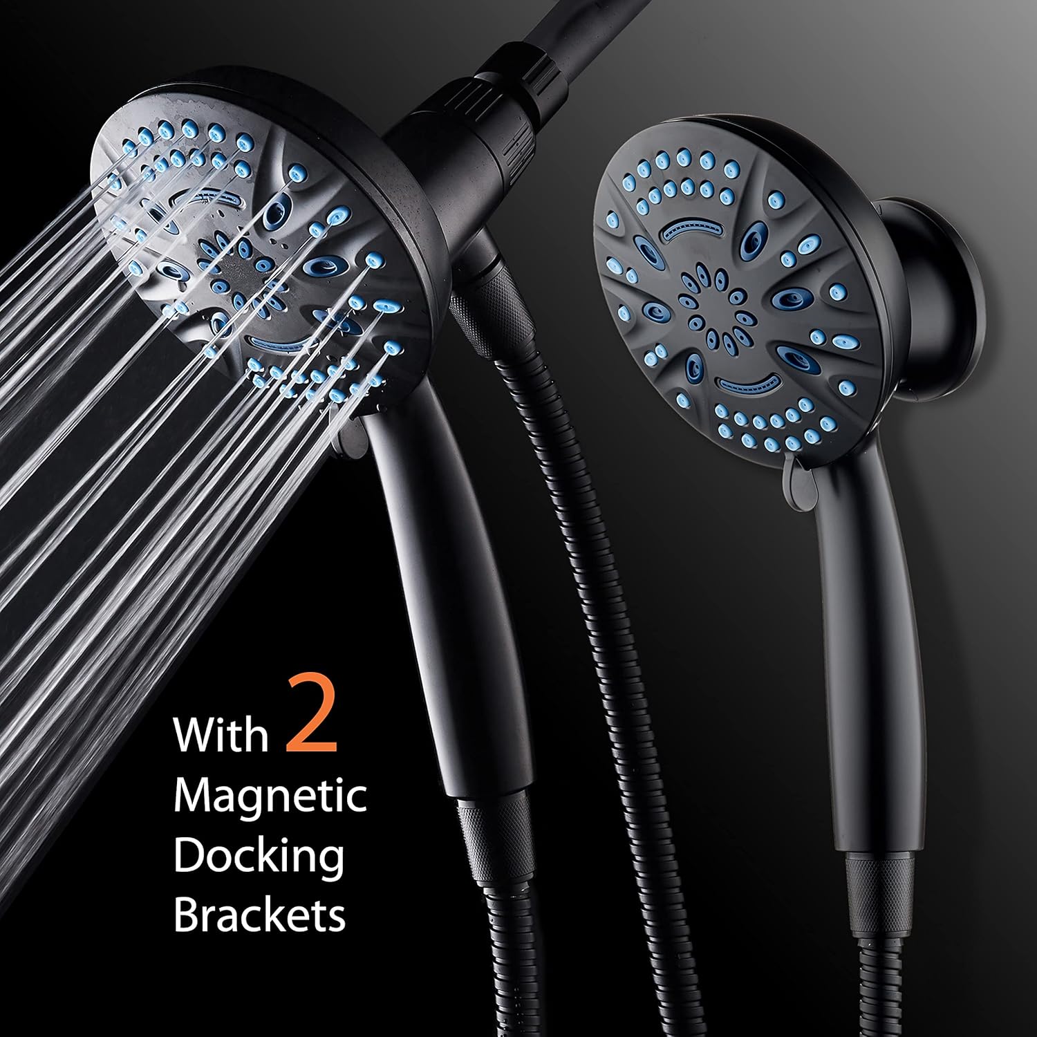 Magneton® 8-setting 5" Face Hand Shower with 2-way High/Low Magnetic Docking