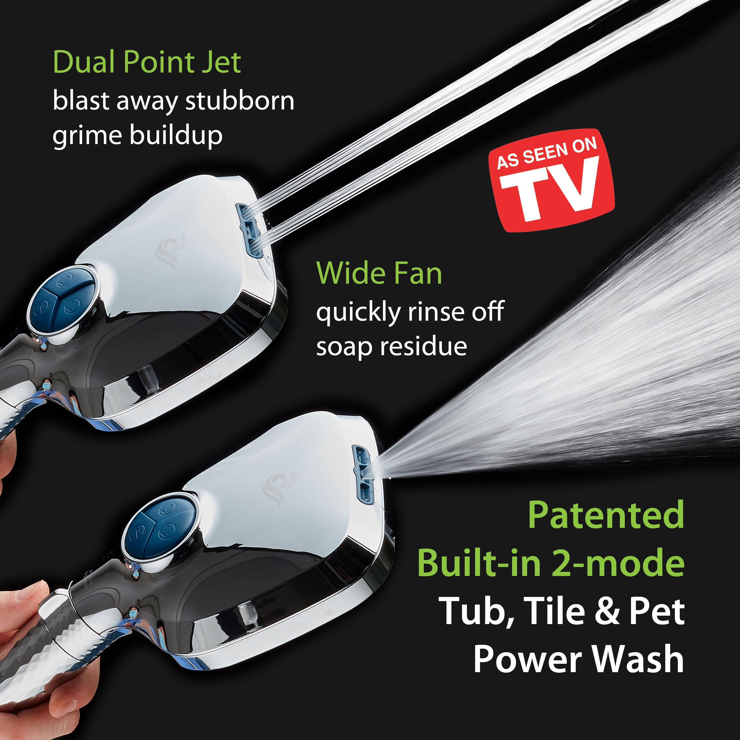 4X Series All-in-One 10-setting Hand Shower with Shower Filter, 2-mode Power Wash & Water Pressure Control