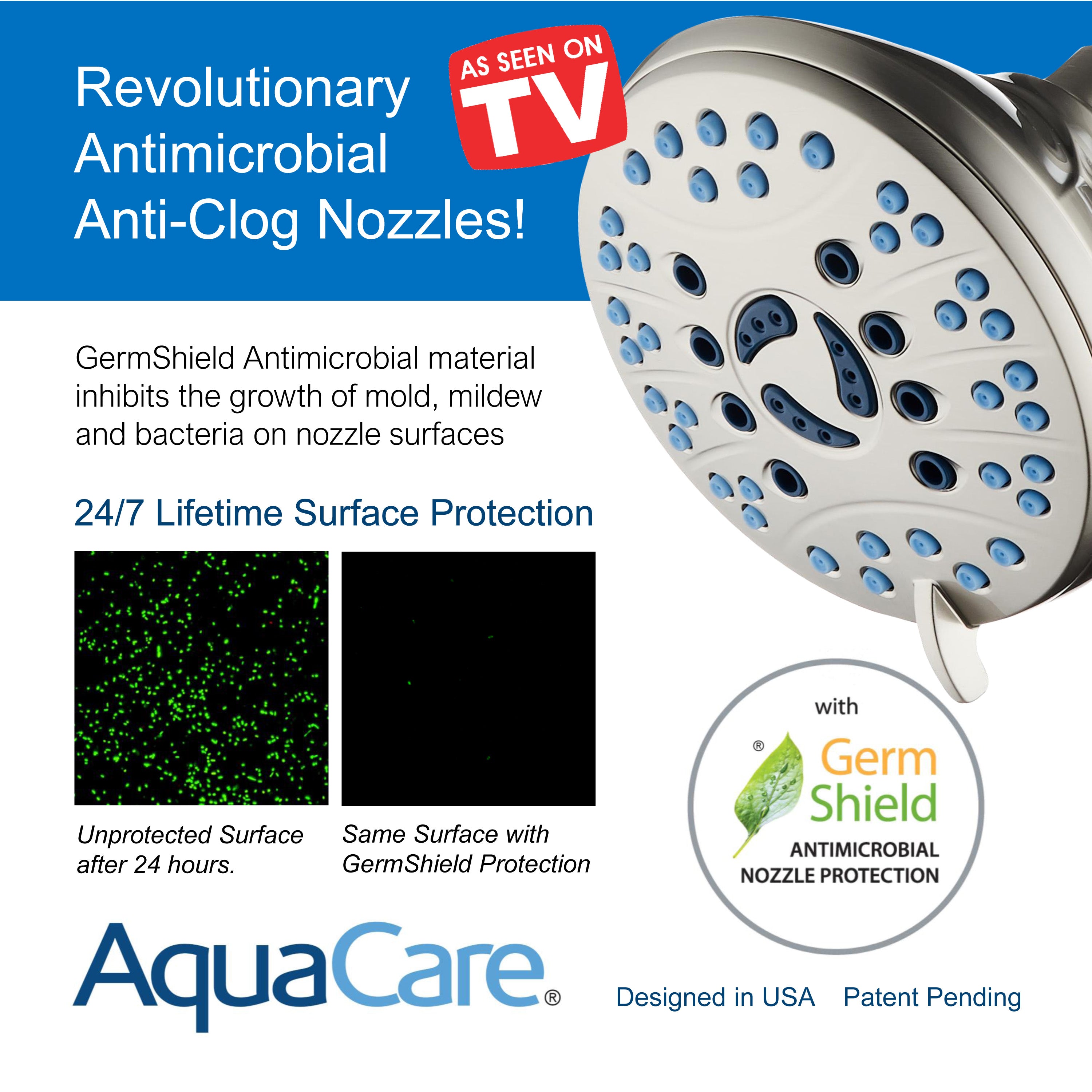 Ultra-Luxury 6-setting Overhead Shower Head with Antimicrobial Anti-clog Nozzles