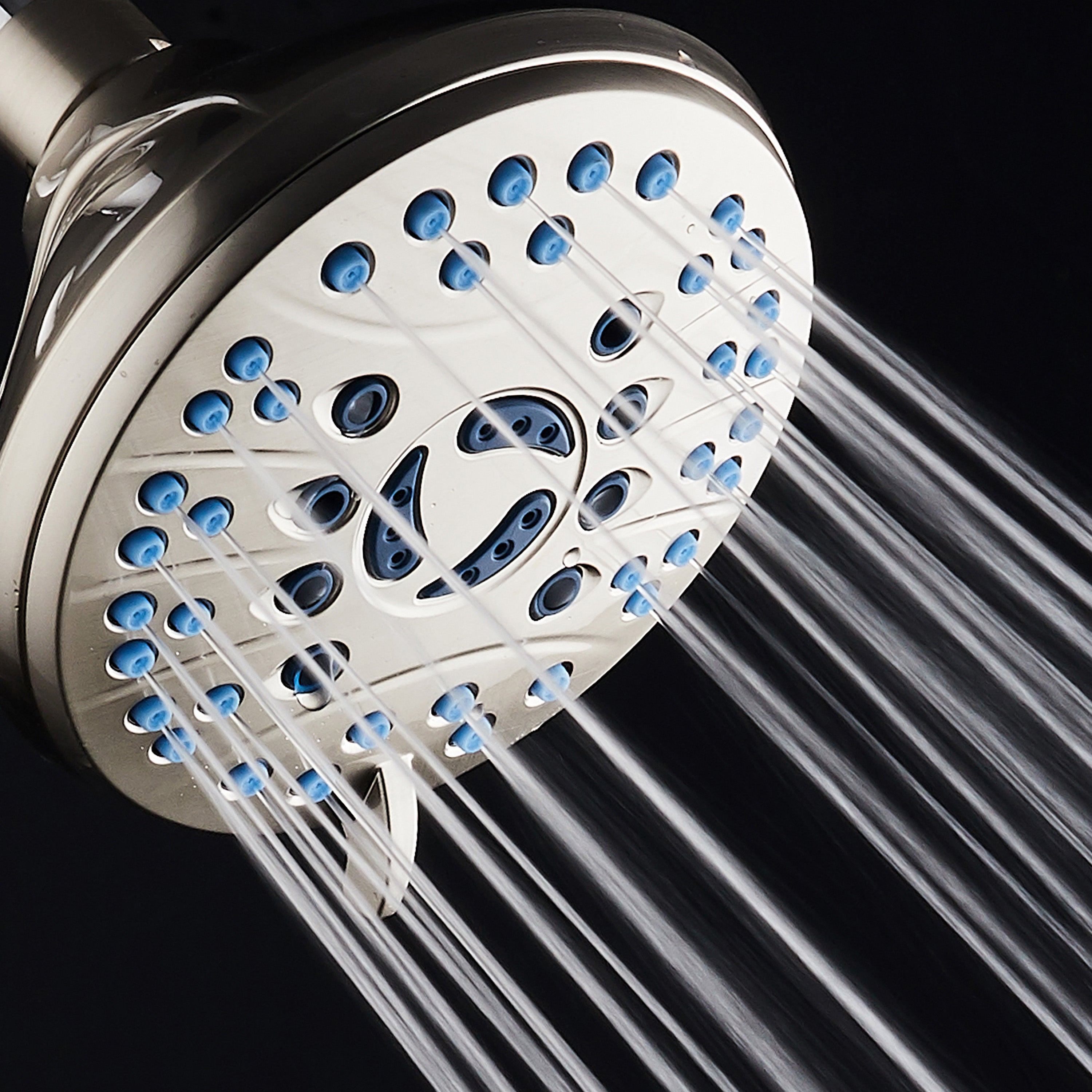 Ultra-Luxury 6-setting Overhead Shower Head with Antimicrobial Anti-clog Nozzles