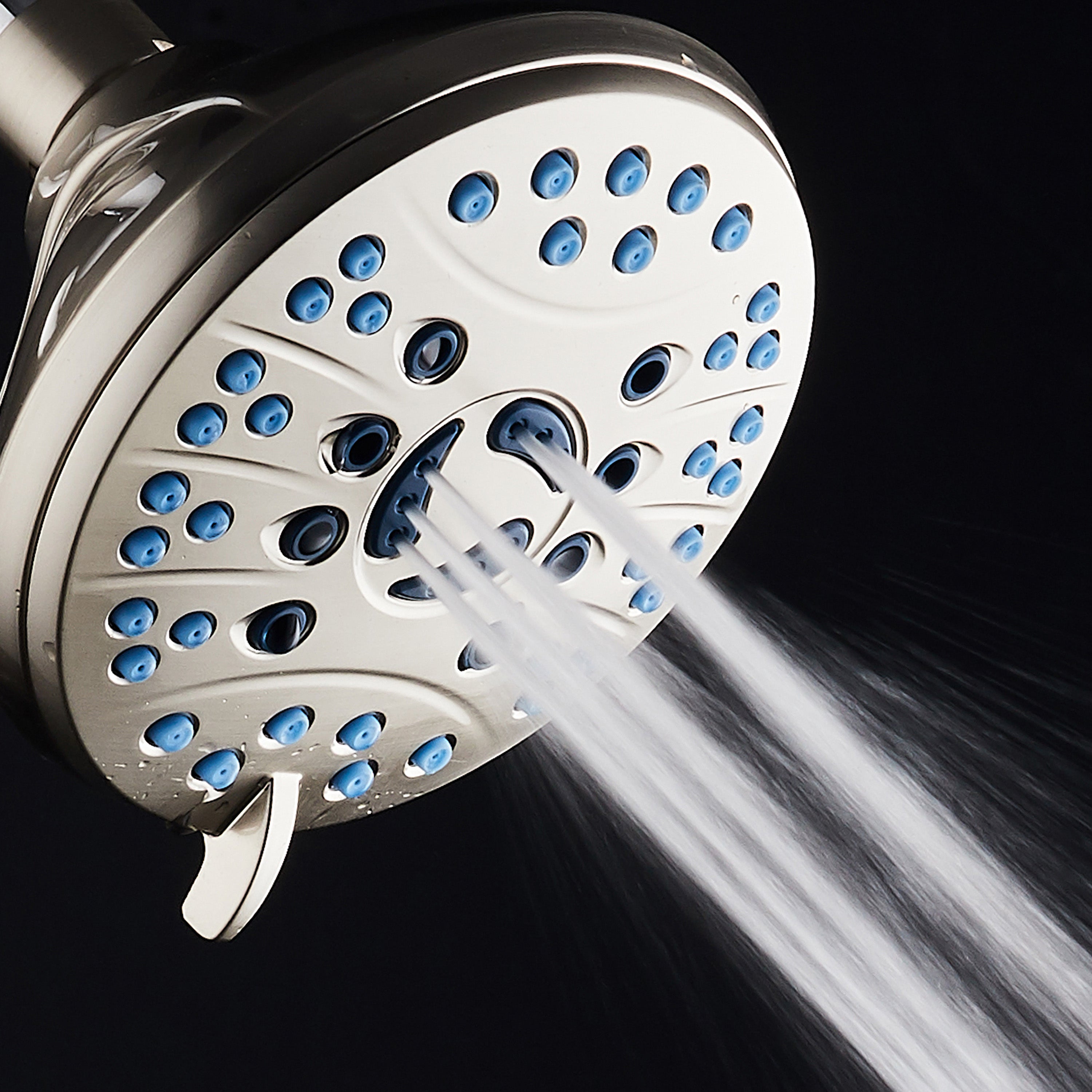 Ultra-Luxury 6-setting Overhead Shower Head with Antimicrobial Anti-clog Nozzles