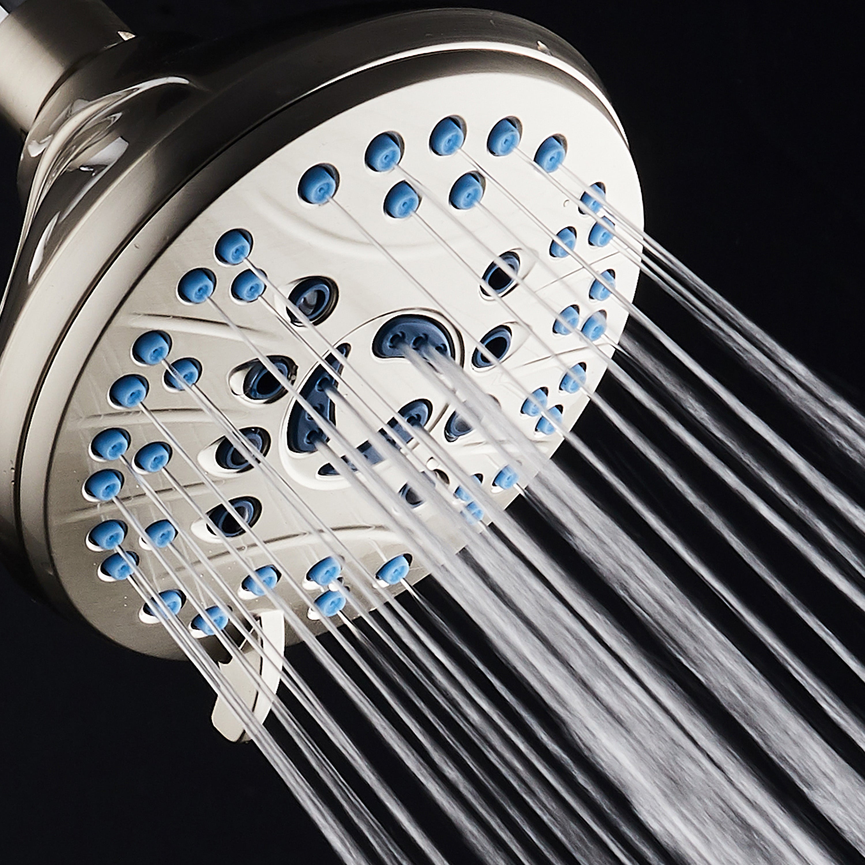 Ultra-Luxury 6-setting Overhead Shower Head with Antimicrobial Anti-clog Nozzles