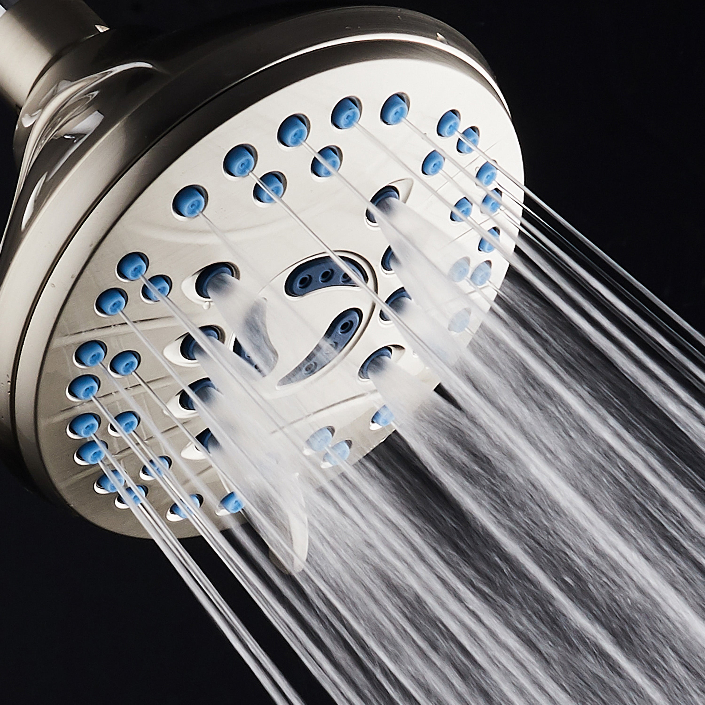 Ultra-Luxury 6-setting Overhead Shower Head with Antimicrobial Anti-clog Nozzles