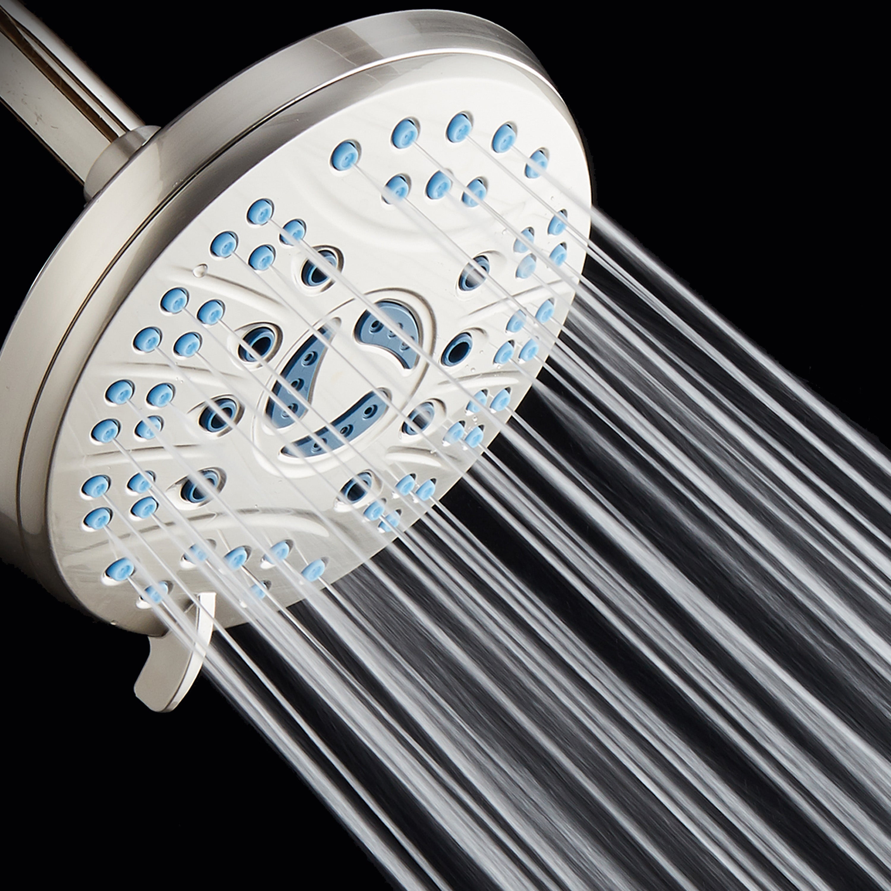 Ultra-Luxury 6-setting 6" Rainfall Shower Head with Antimicrobial Anti-clog Nozzles