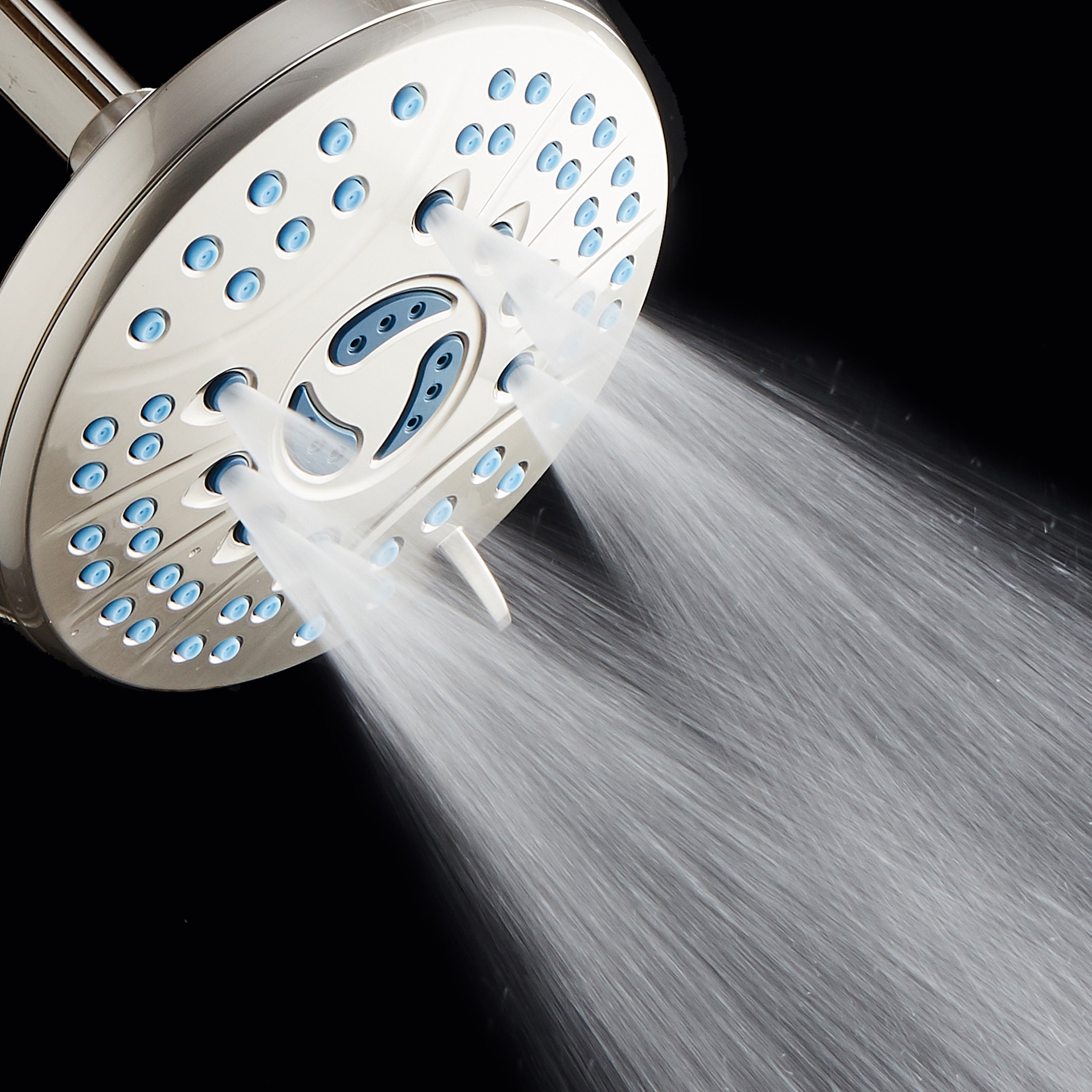 Ultra-Luxury 6-setting 6" Rainfall Shower Head with Antimicrobial Anti-clog Nozzles