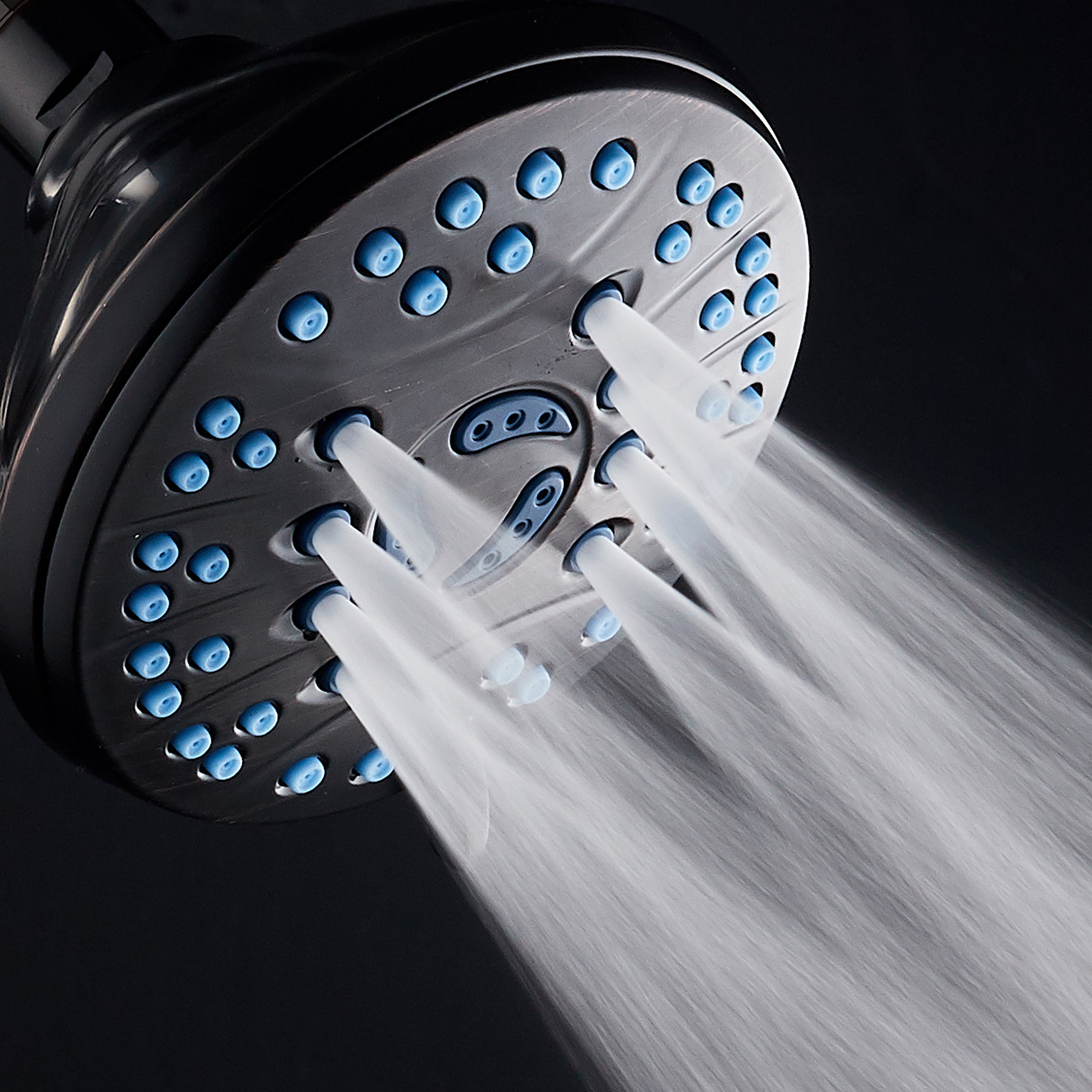 Ultra-Luxury 6-setting Overhead Shower Head with Antimicrobial Anti-clog Nozzles