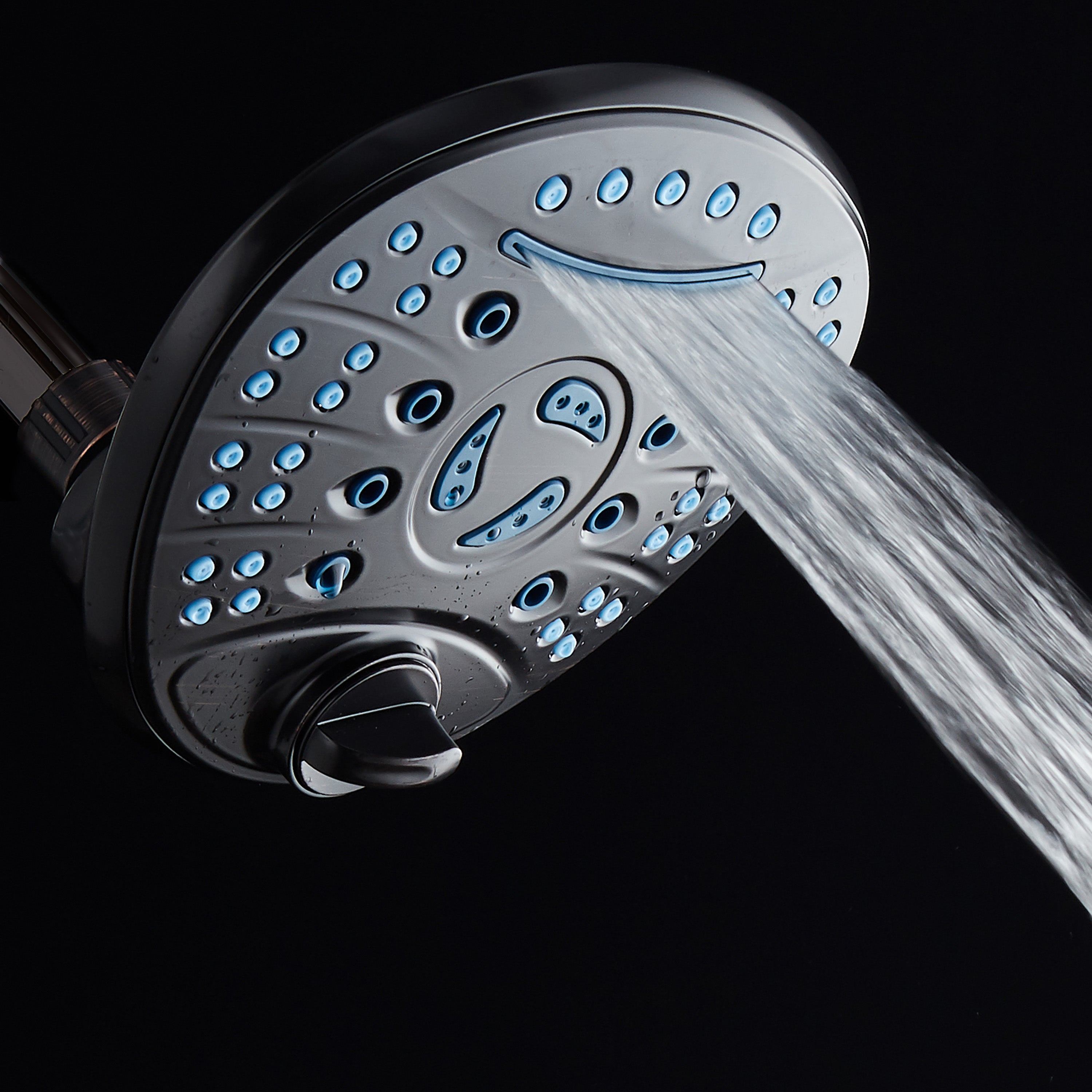 Ultra-Luxury 8-setting 7" Rainfall Shower Head with Antimicrobial Anti-clog Nozzles