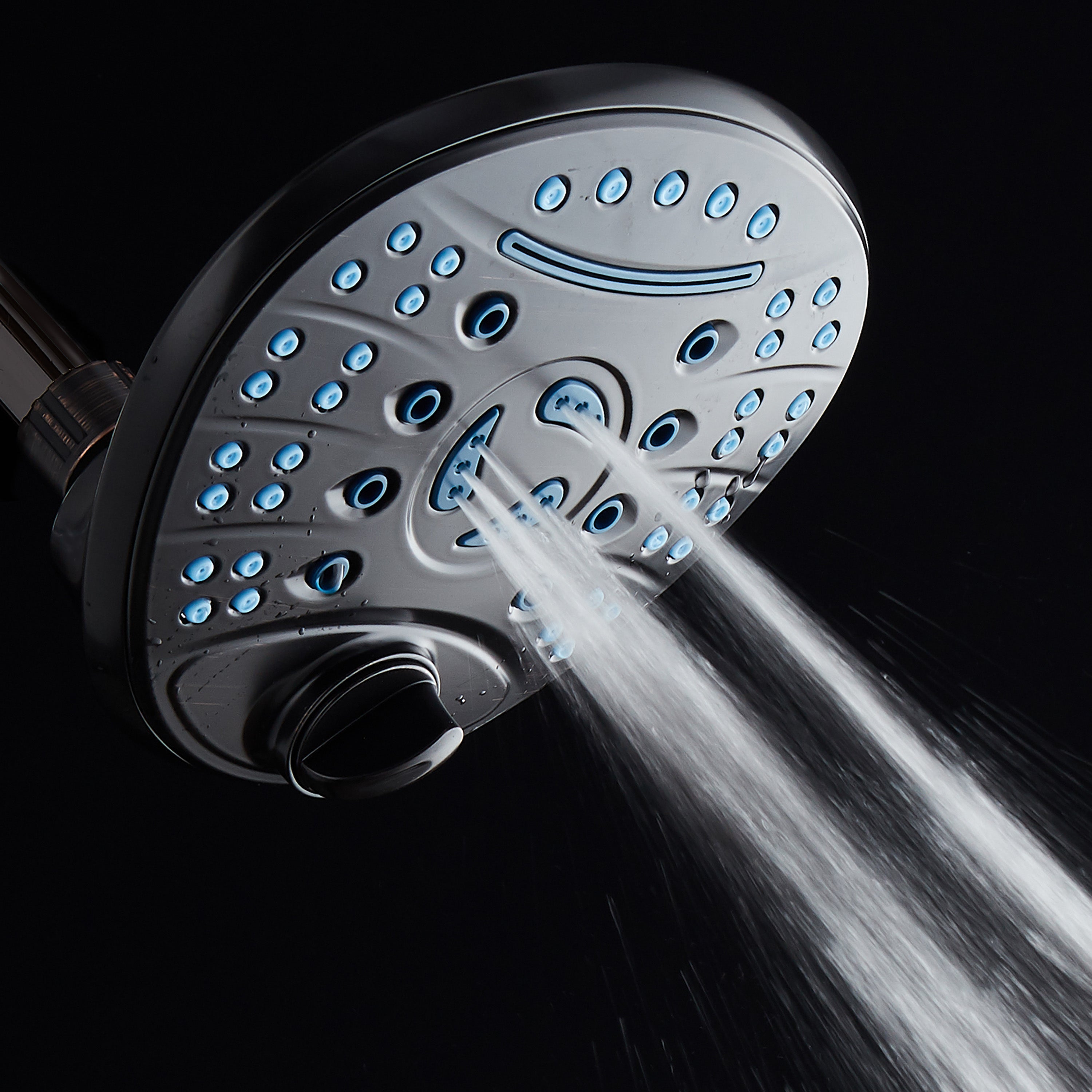Ultra-Luxury 8-setting 7" Rainfall Shower Head with Antimicrobial Anti-clog Nozzles
