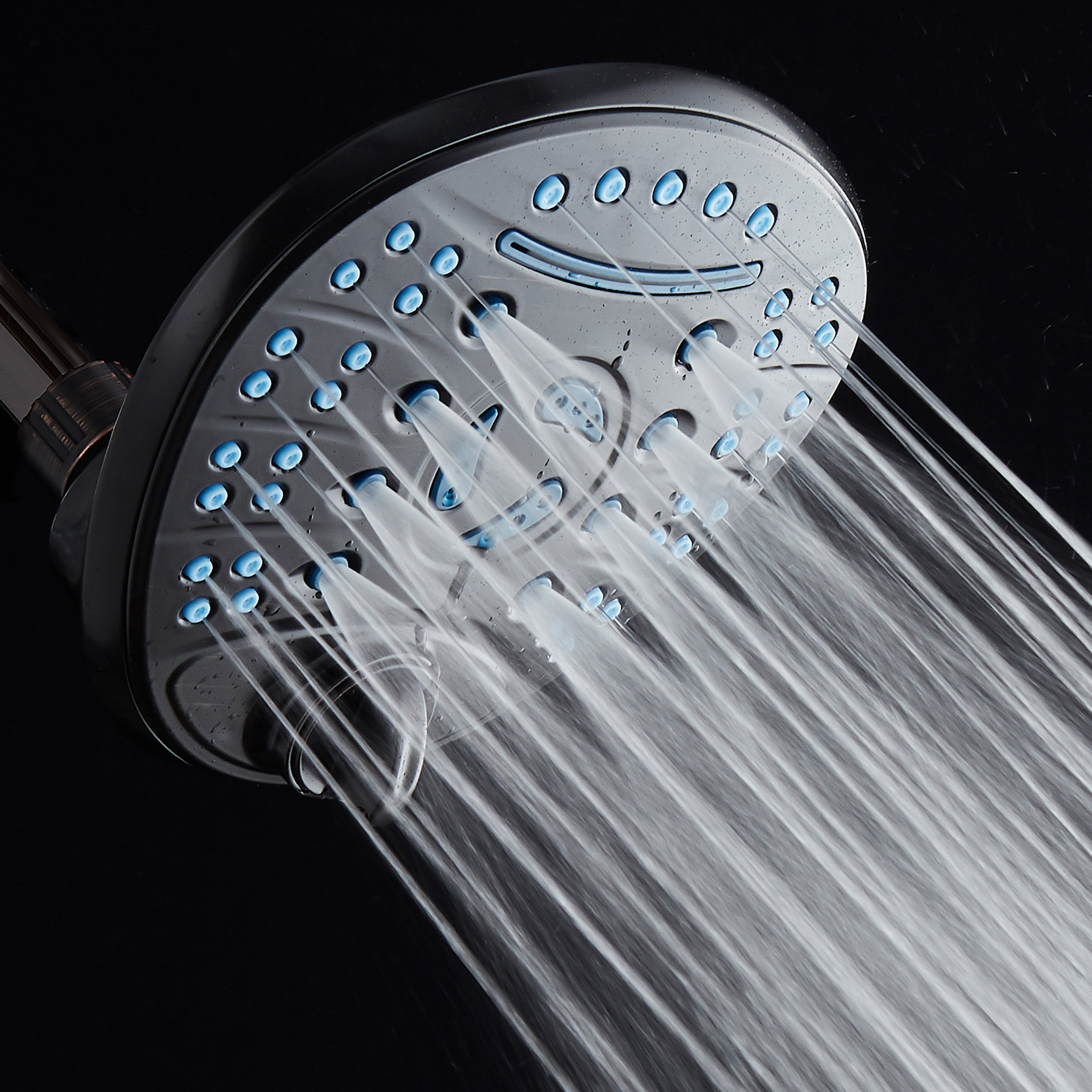 Ultra-Luxury 8-setting 7" Rainfall Shower Head with Antimicrobial Anti-clog Nozzles