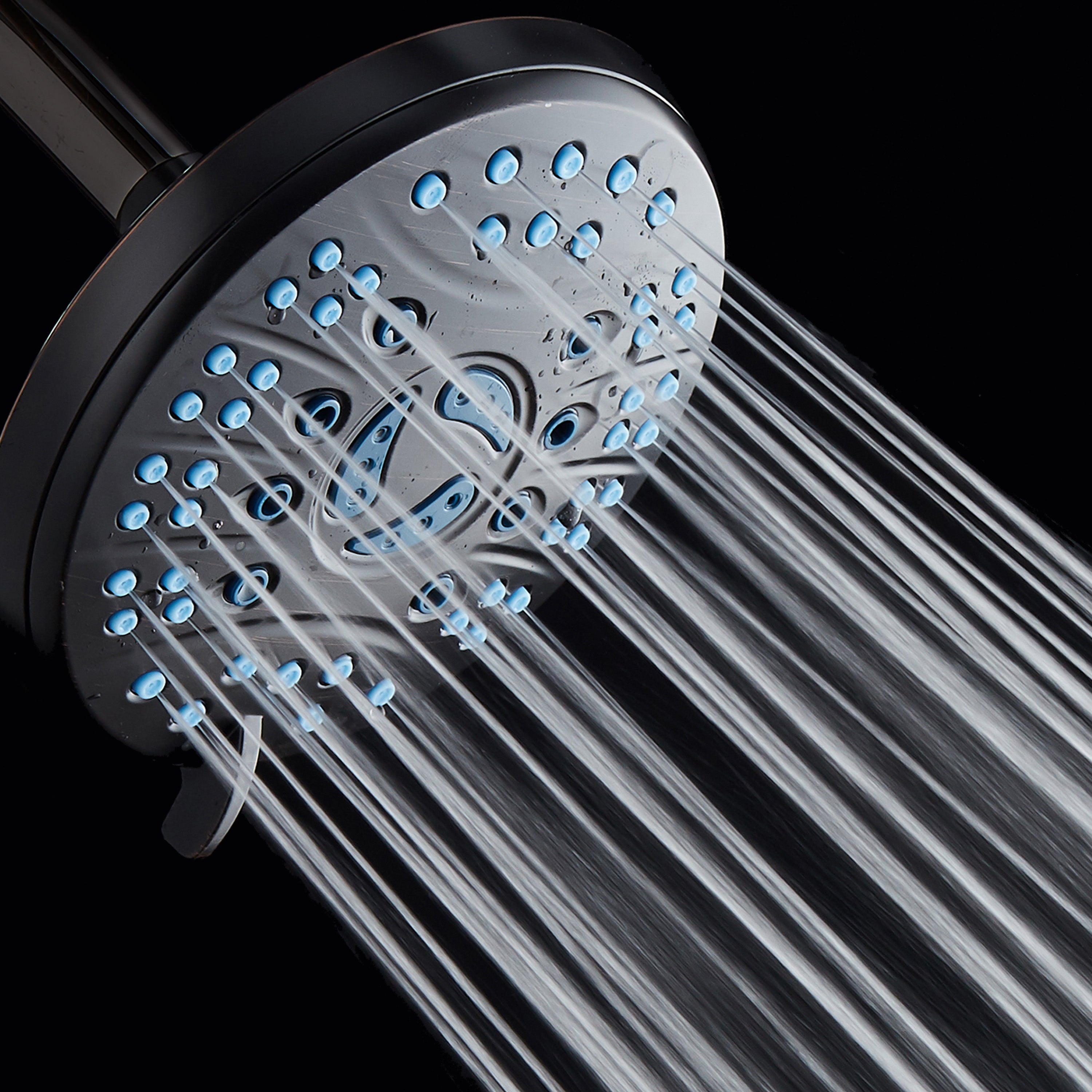 Ultra-Luxury 6-setting 6" Rainfall Shower Head with Antimicrobial Anti-clog Nozzles