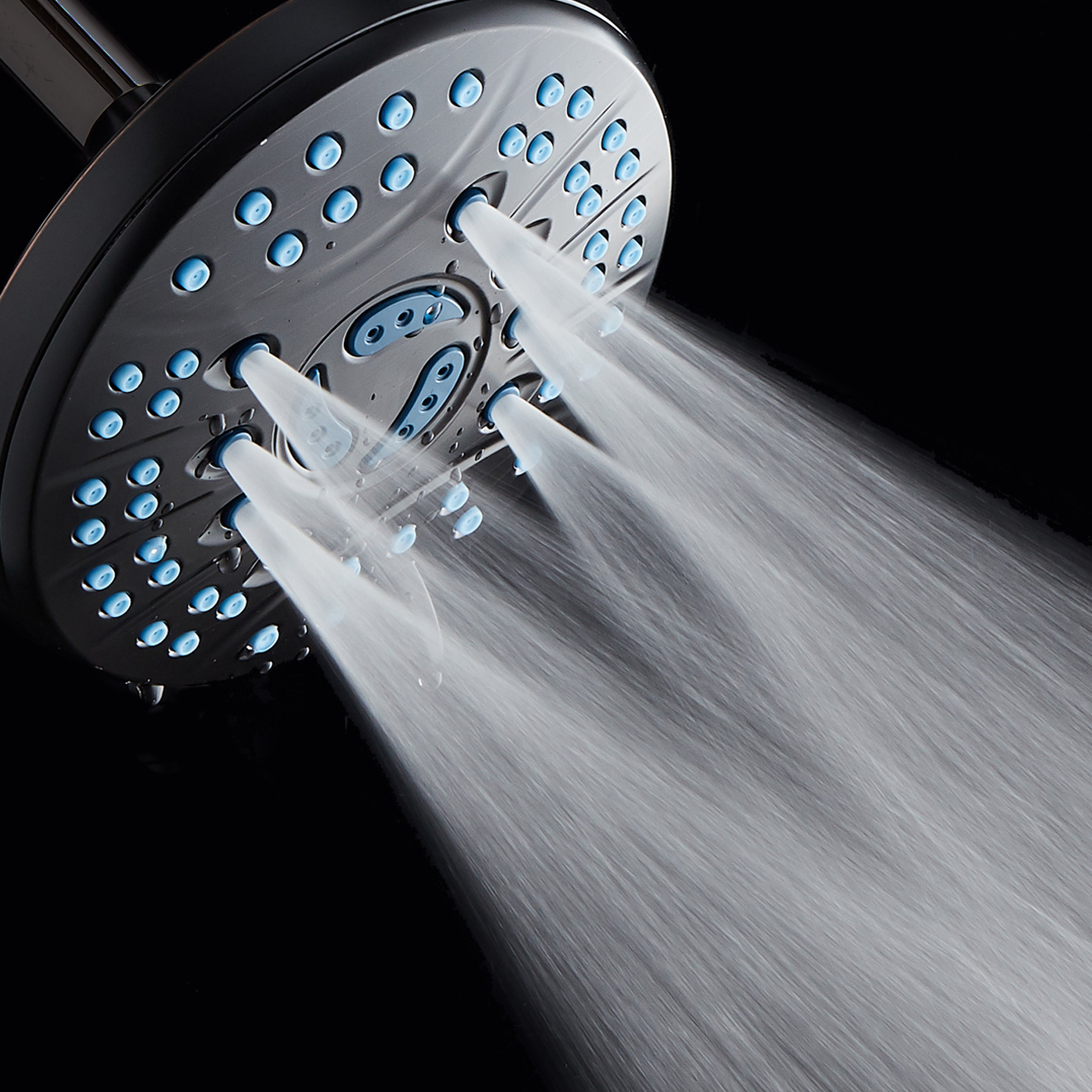 Ultra-Luxury 6-setting 6" Rainfall Shower Head with Antimicrobial Anti-clog Nozzles