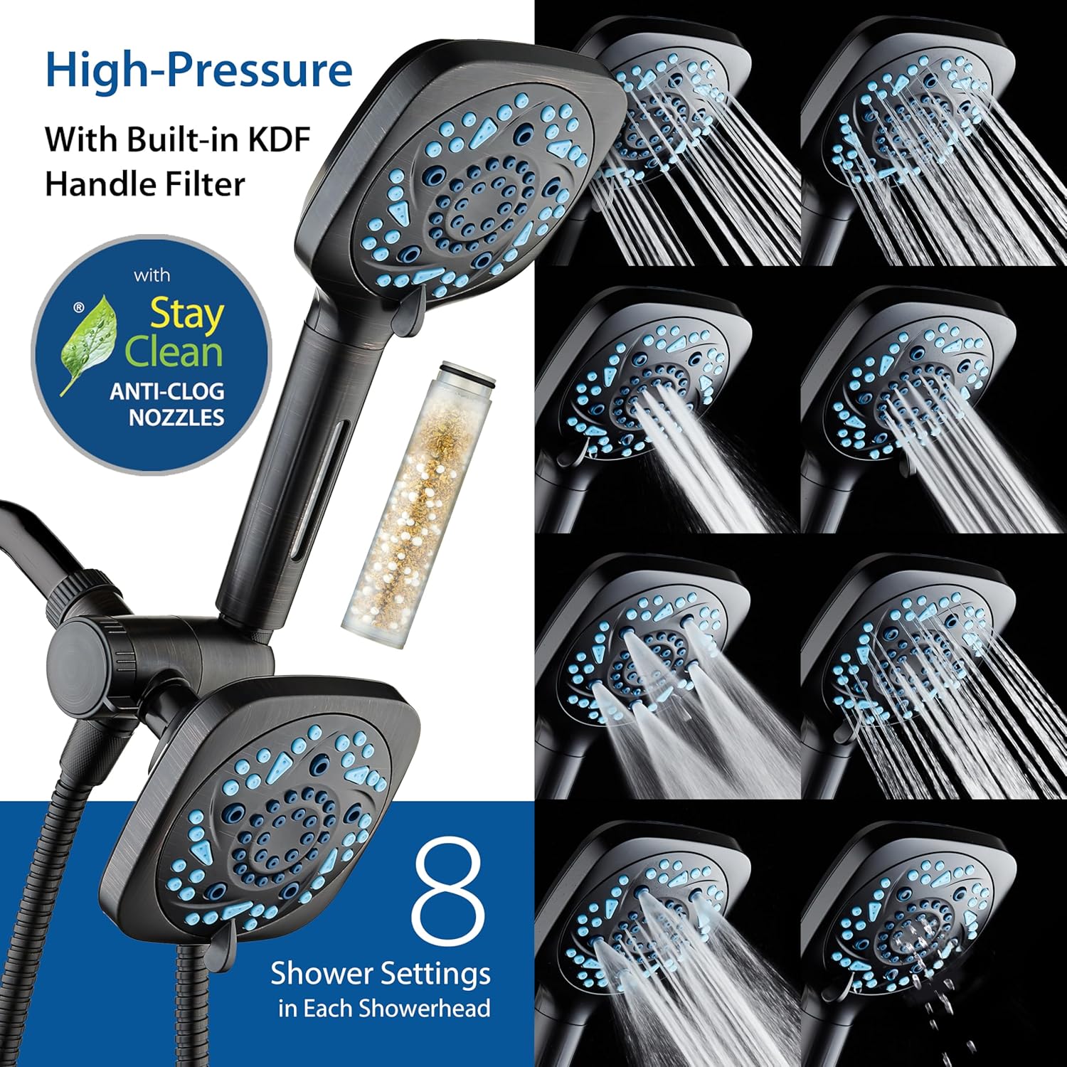 3.0 All-in-One 82-setting 4-way Twin Combo with Shower Filter & 2-mode Power Wash