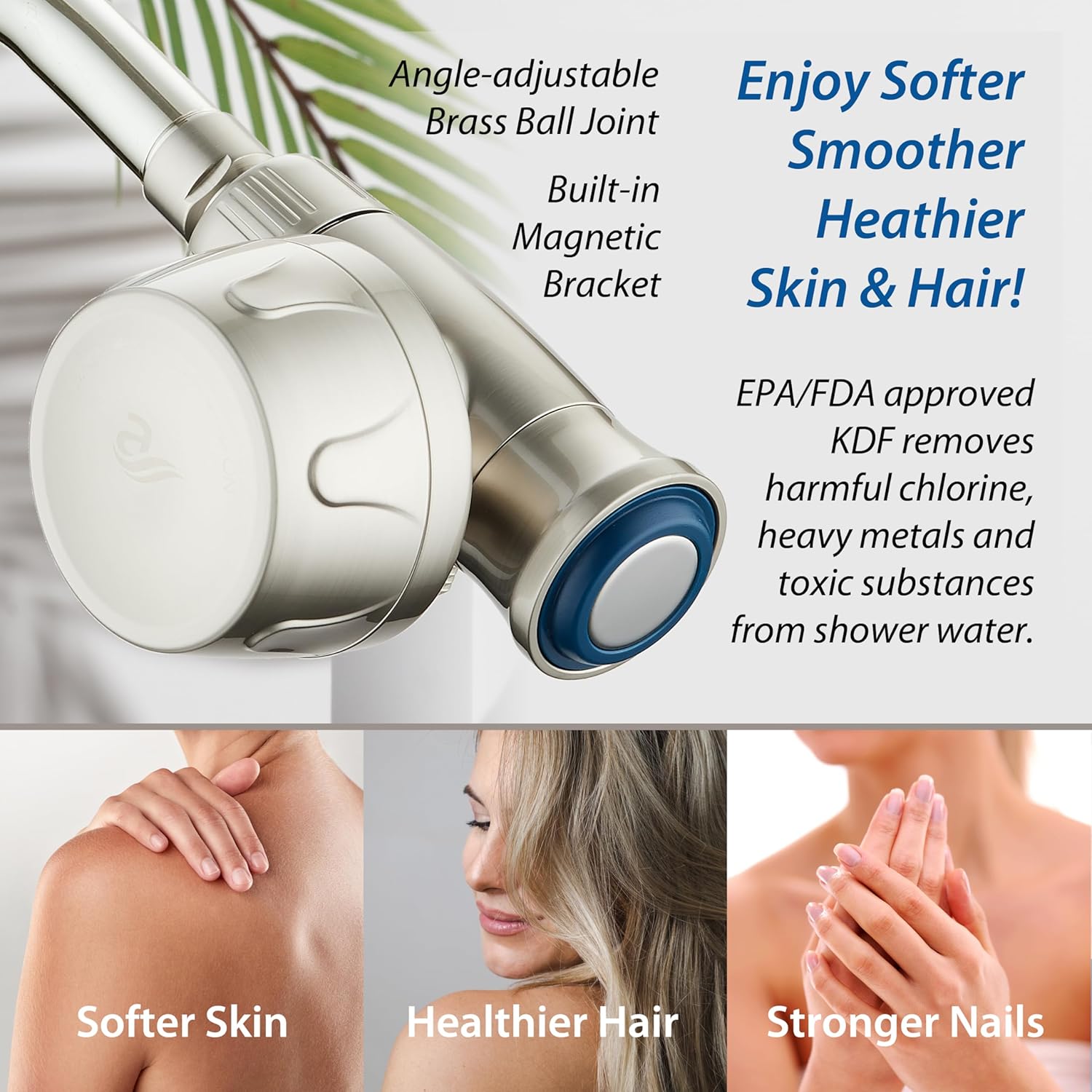 Magneton® 8-setting 5" Face Hand Shower with Magnetic Docking & Built-in Shower Filter