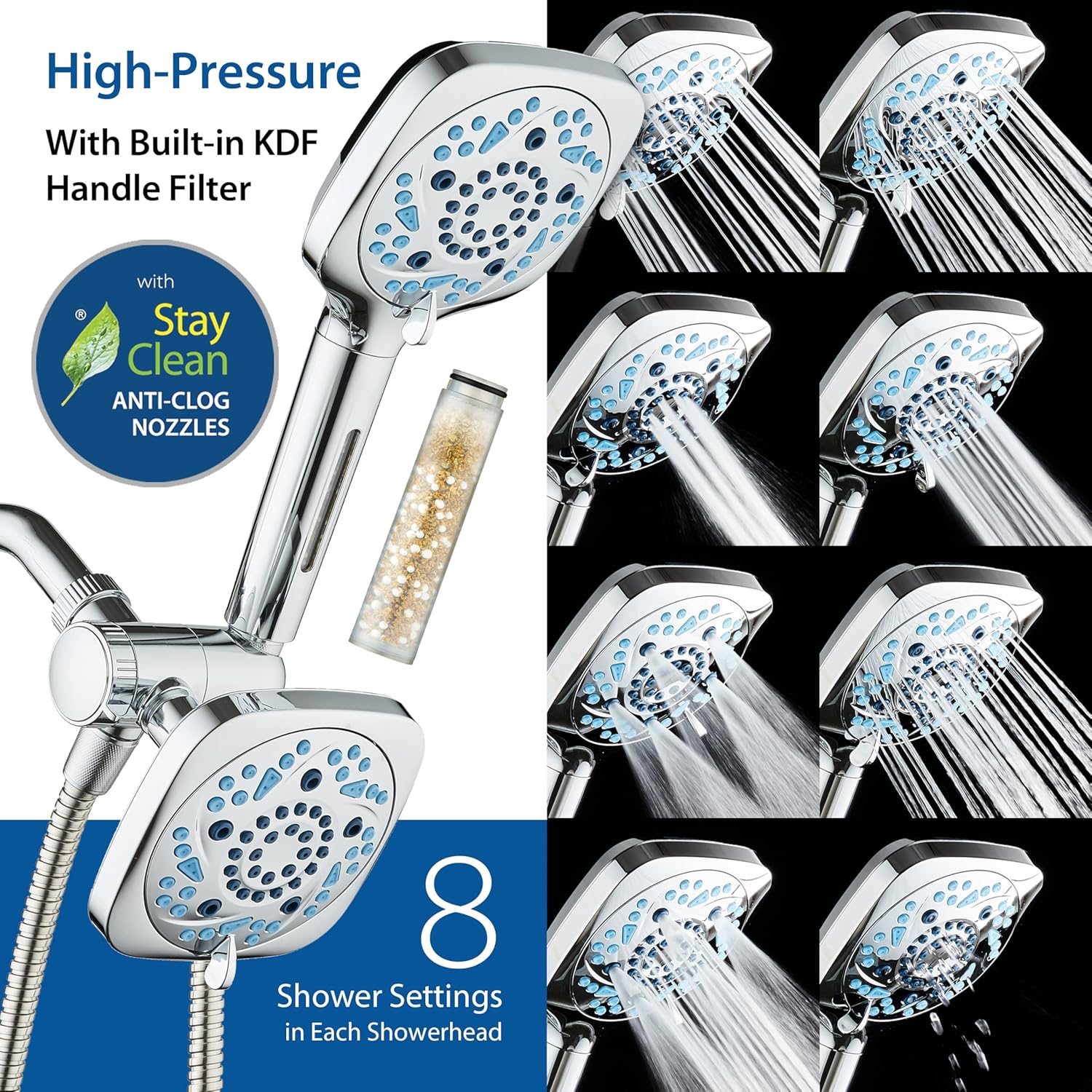 3.0 All-in-One 82-setting 4-way Twin Combo with Shower Filter & 2-mode Power Wash