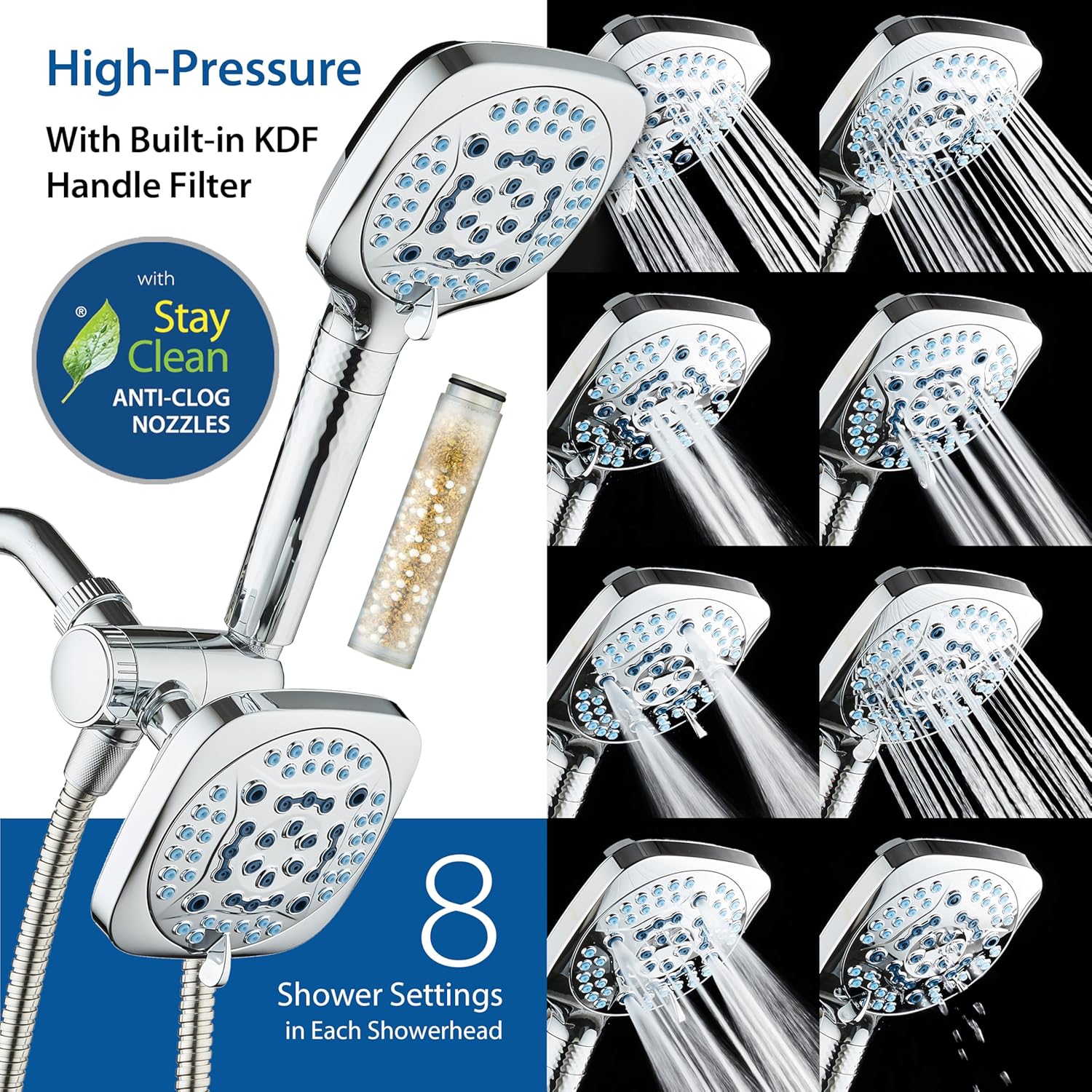 4X All-in-One 82-setting 4-way Twin Combo with Shower Filter & 2-mode Power Wash