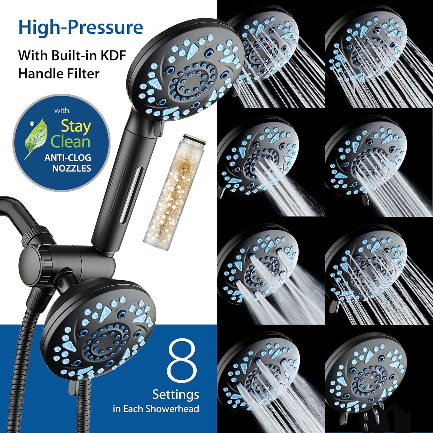 3.0 All-in-One 82-setting 4-way Twin Combo with Shower Filter & 2-mode Power Wash