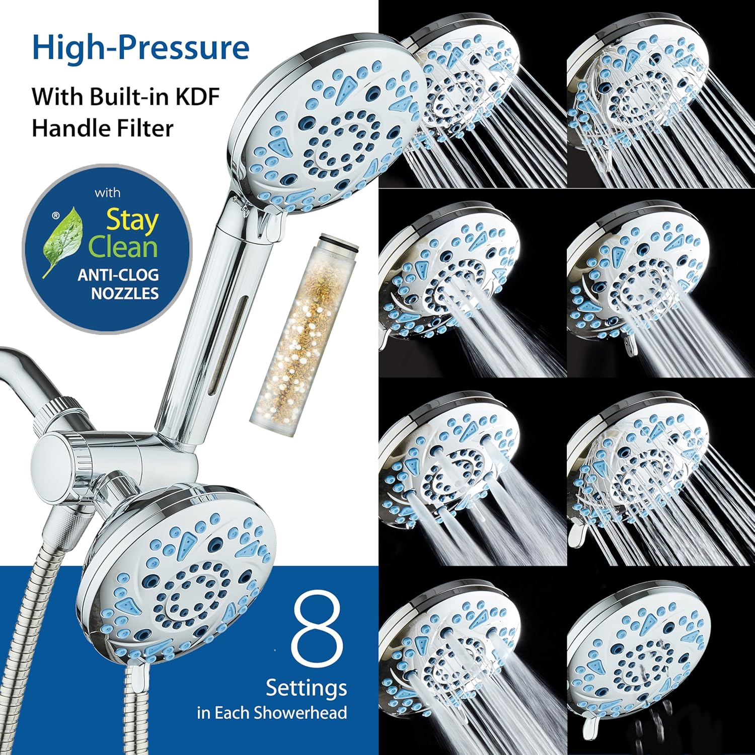 3.0 All-in-One 82-setting 4-way Twin Combo with Shower Filter & 2-mode Power Wash
