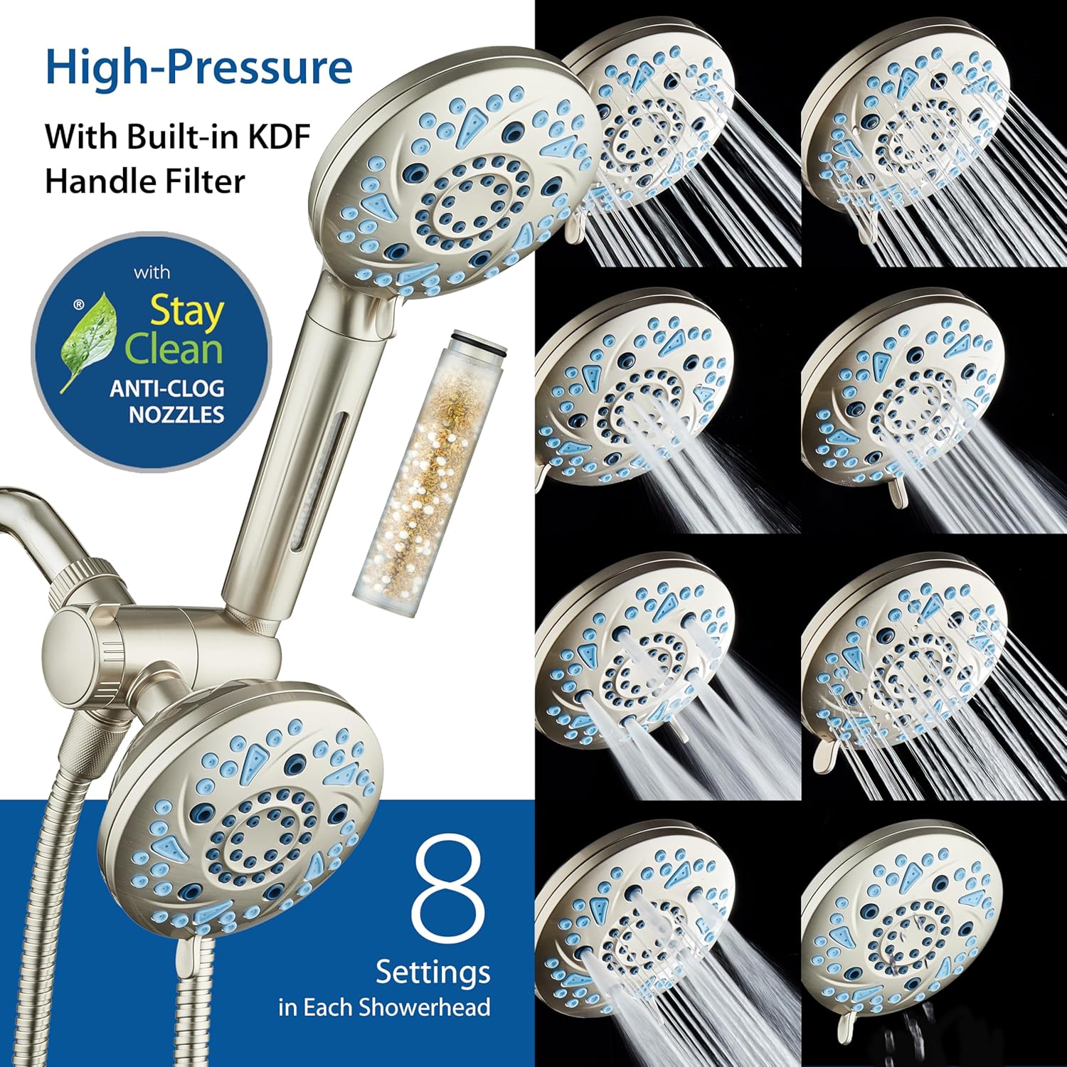 3.0 All-in-One 82-setting 4-way Twin Combo with Shower Filter & 2-mode Power Wash