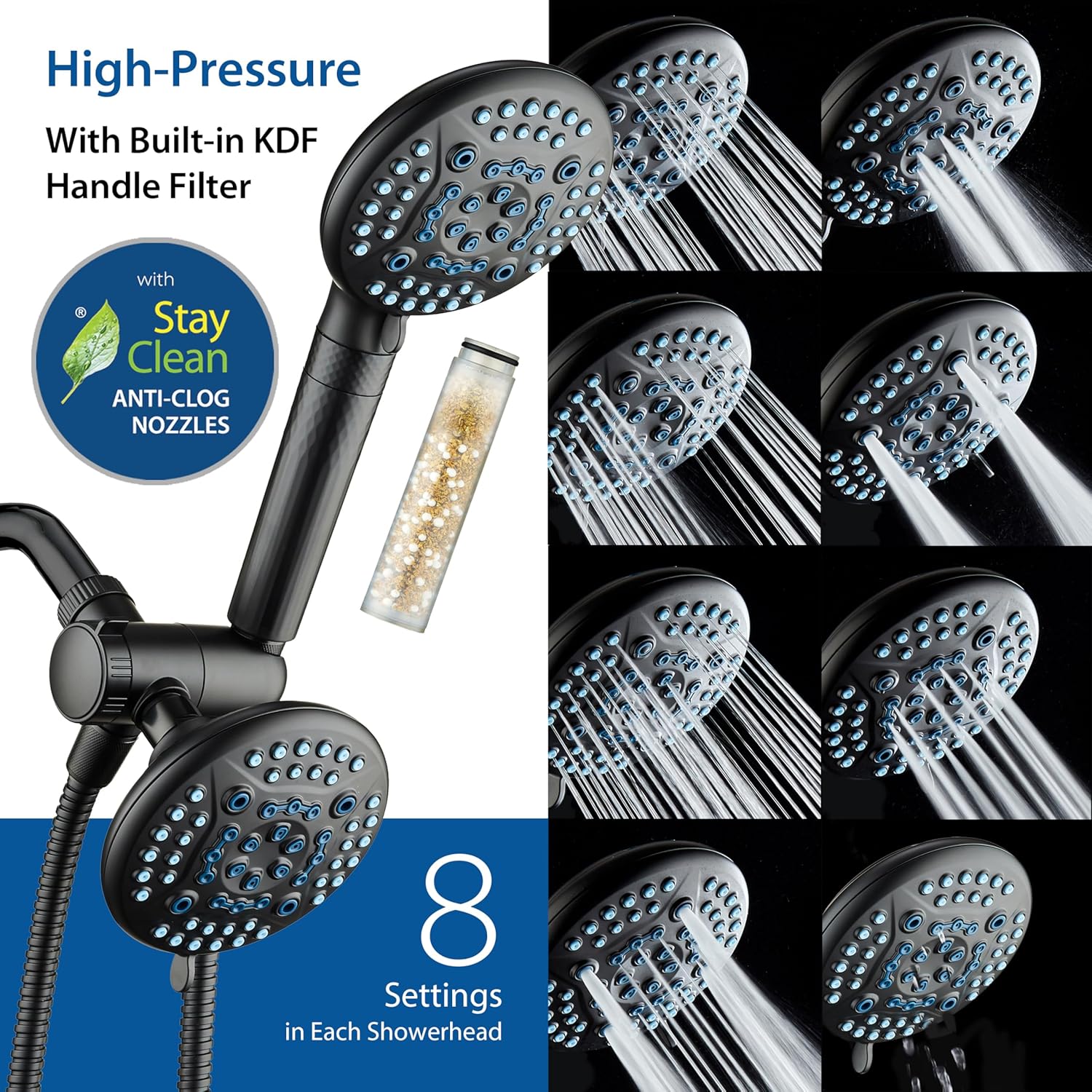 4X All-in-One 82-setting 4-way Twin Combo with Shower Filter & 2-mode Power Wash