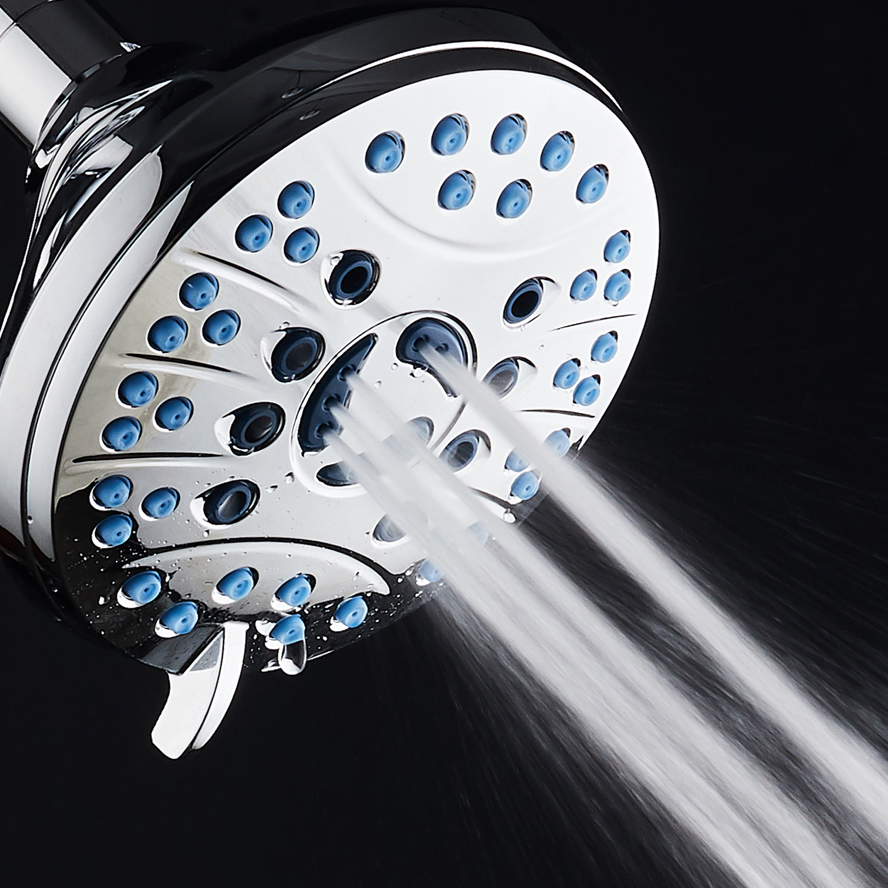 Ultra-Luxury 6-setting Overhead Shower Head with Antimicrobial Anti-clog Nozzles