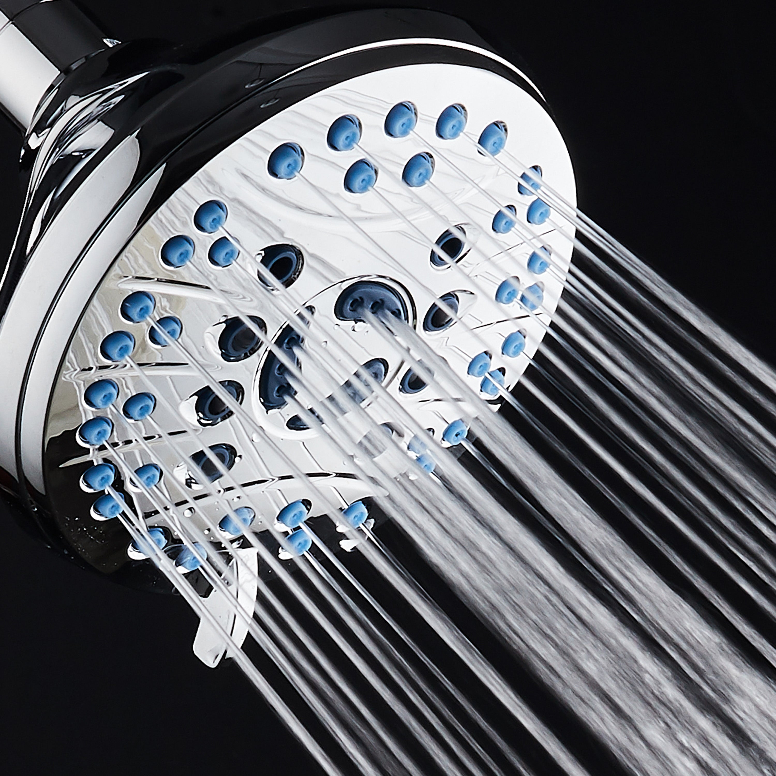 Ultra-Luxury 6-setting Overhead Shower Head with Antimicrobial Anti-clog Nozzles