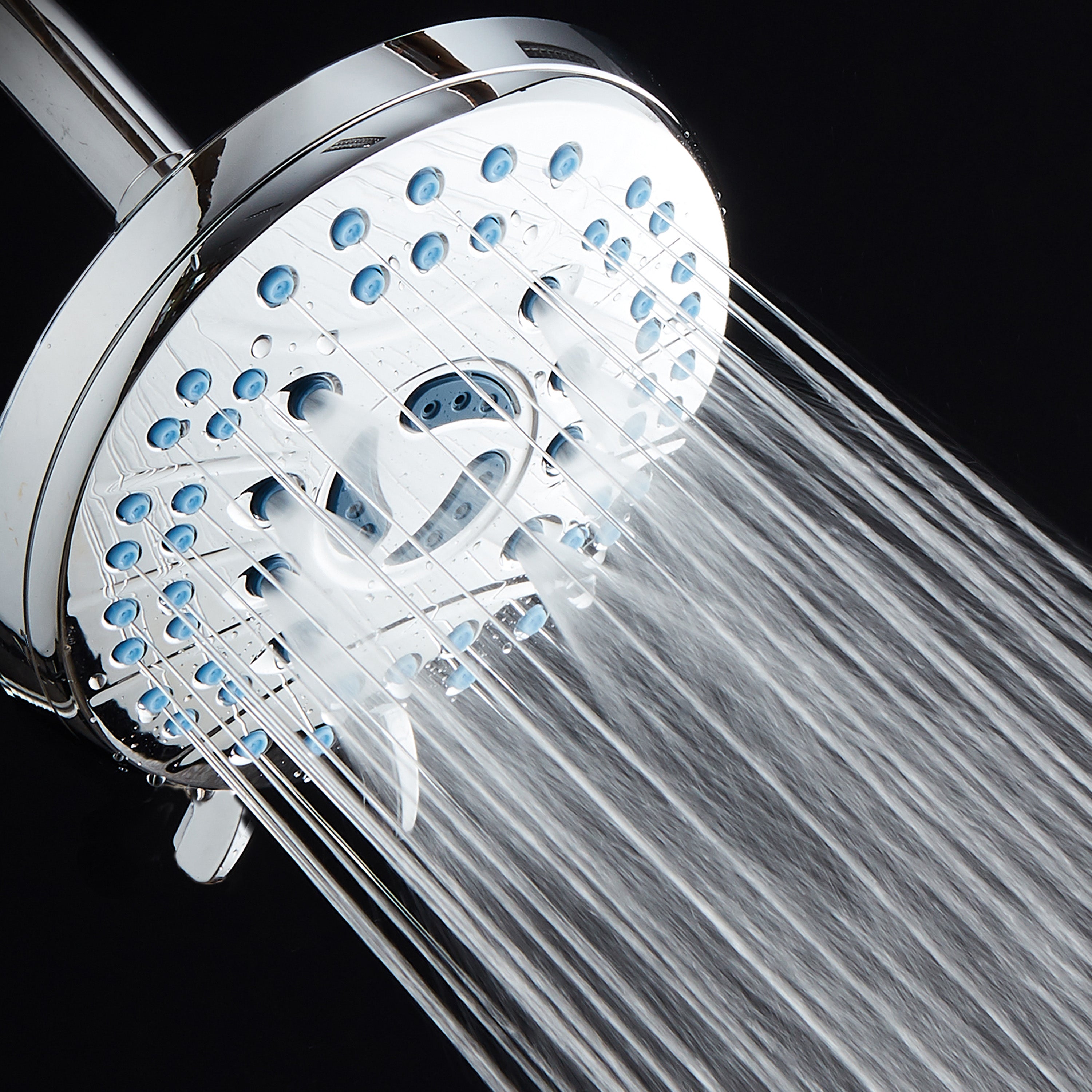 Ultra-Luxury 6-setting 6" Rainfall Shower Head with Antimicrobial Anti-clog Nozzles