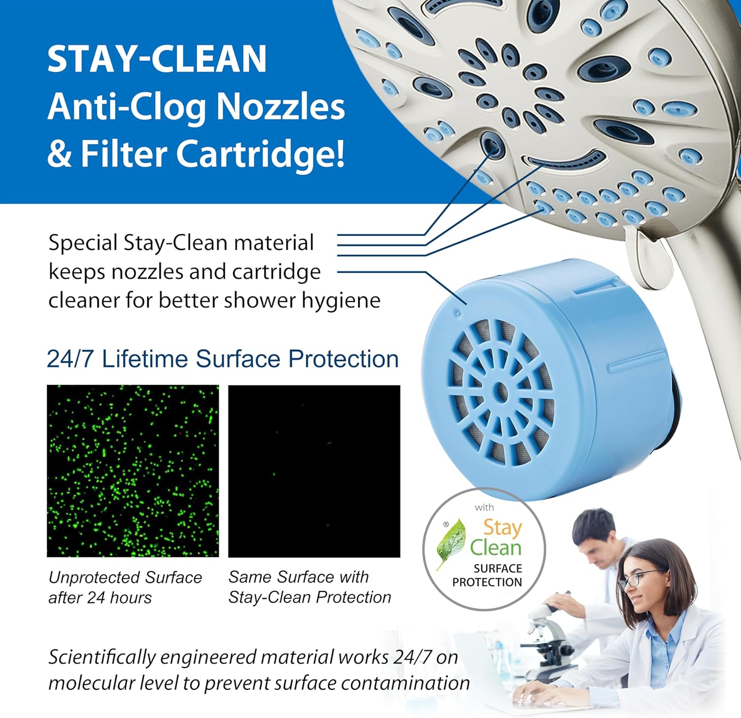 Magneton® 8-setting 5" Face Hand Shower with Magnetic Docking & Built-in Shower Filter