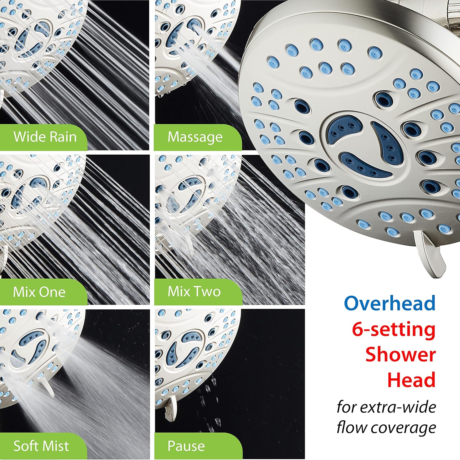 50-setting 3-way Twin Shower Combo with 2-mode Power Wash & Bonus Wall Bracket
