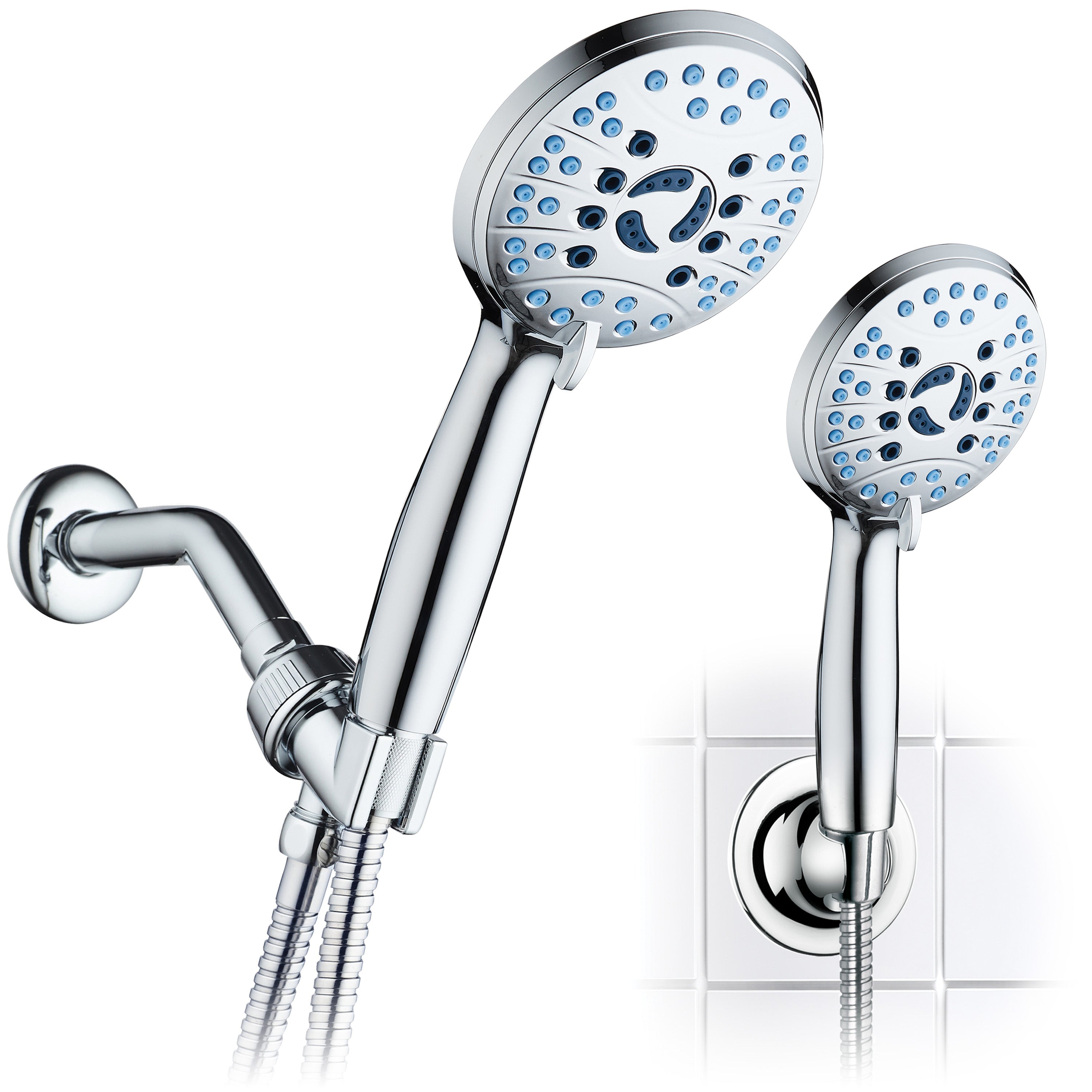 High-pressure 8-setting Hand Shower with Patented 2-mode Power Wash & Bonus Wall Bracket