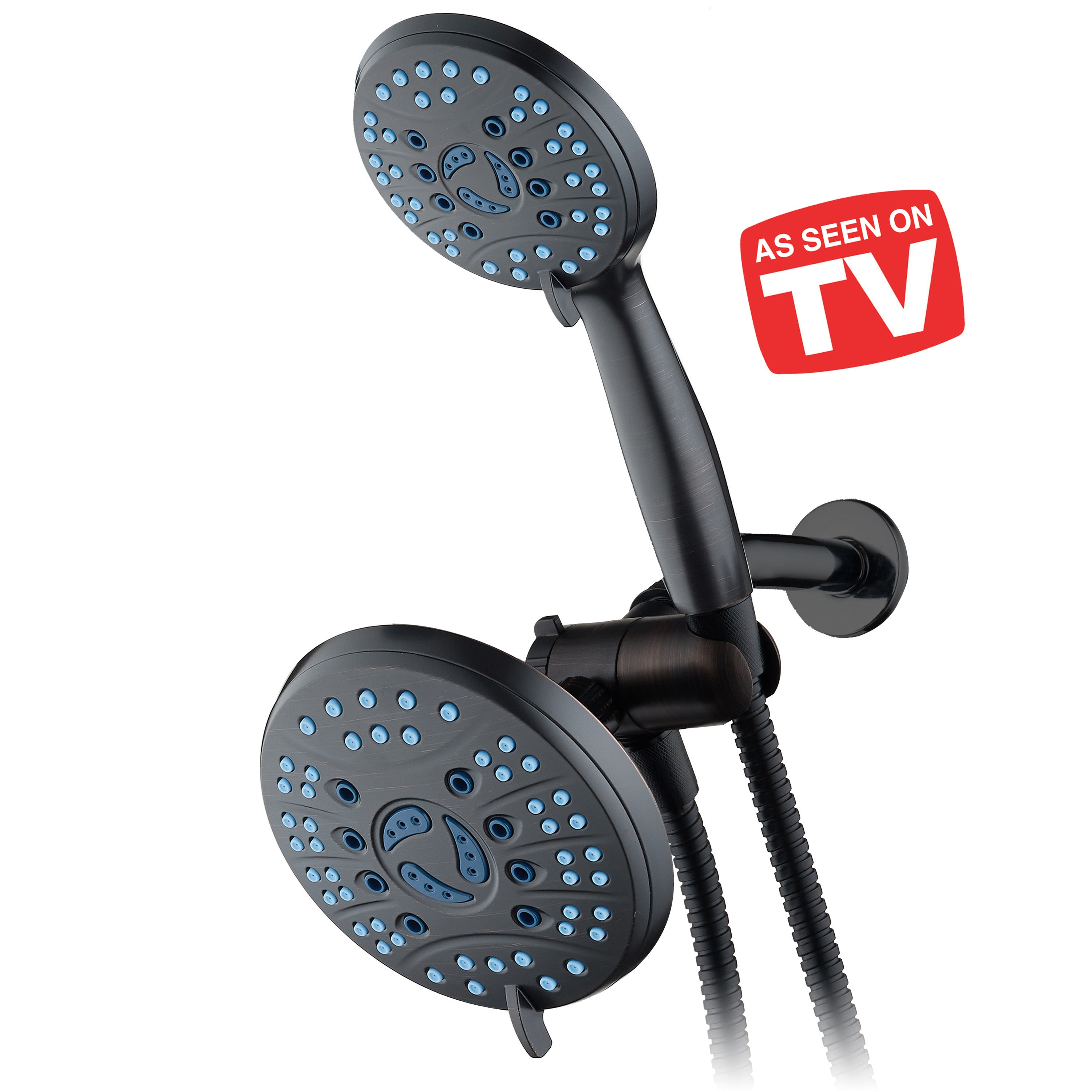 High-pressure 50-setting 3-way Rain Shower Combo with Patented 2-mode Power Wash & Bonus Wall Bracket