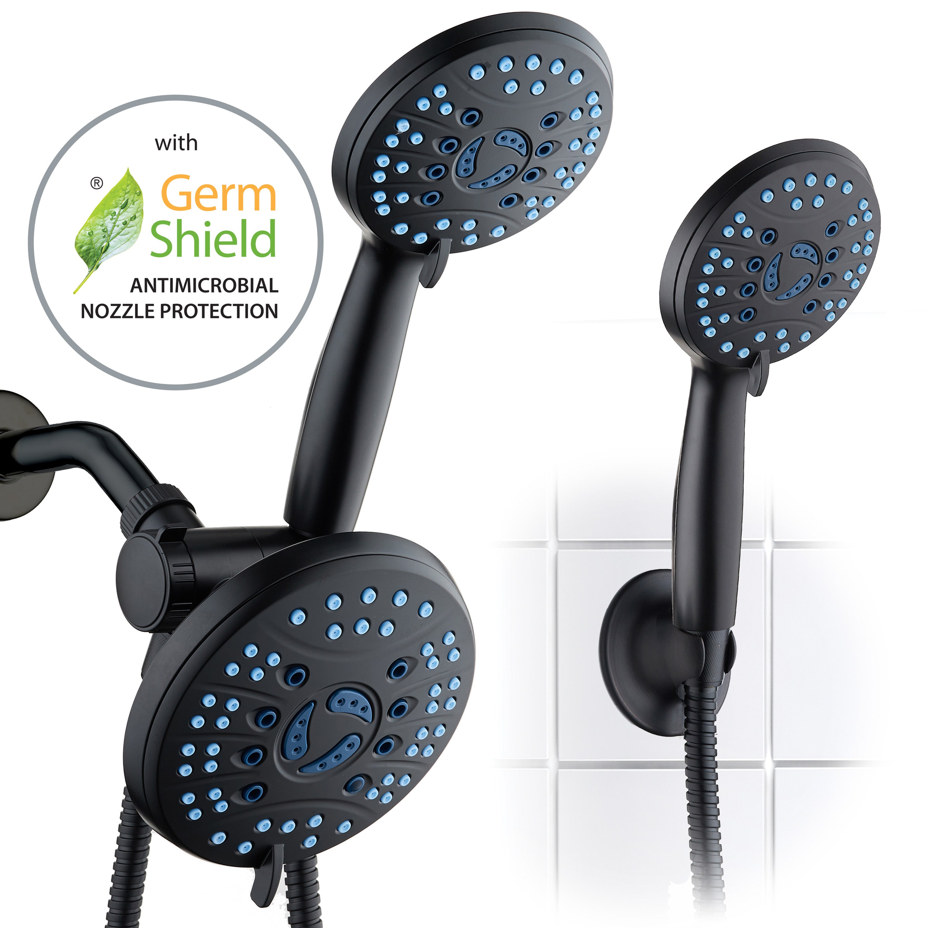 High-pressure 50-setting 3-way Rain Shower Combo with Patented 2-mode Power Wash & Bonus Wall Bracket