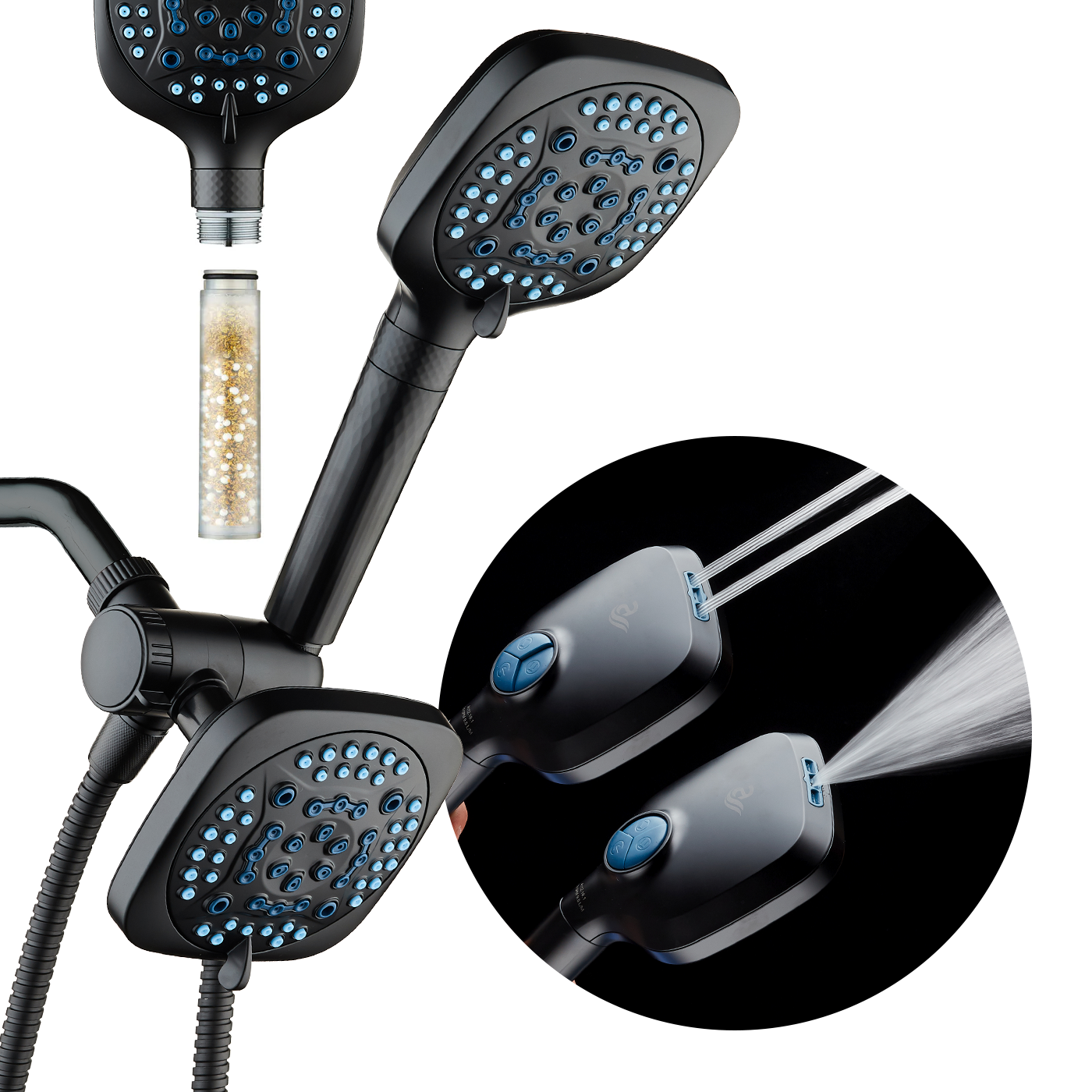 4X All-in-One 82-setting 4-way Twin Combo with Shower Filter & 2-mode Power Wash