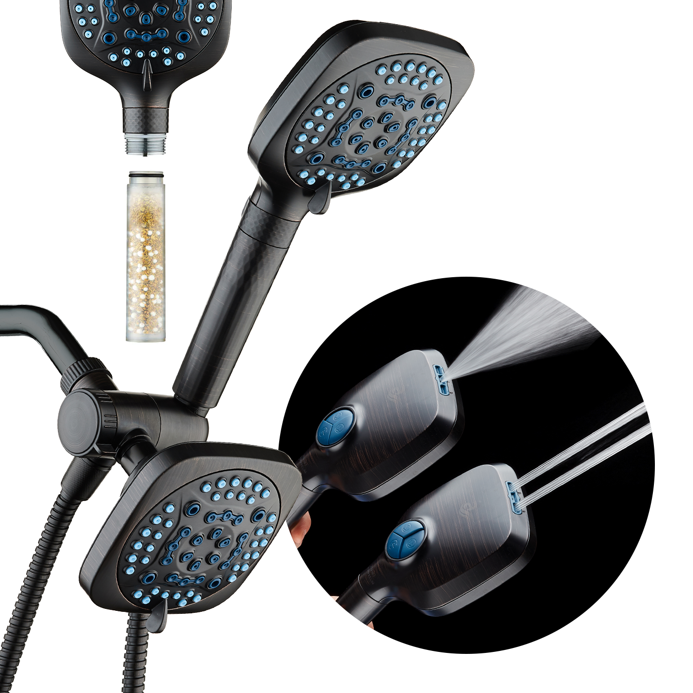 4X All-in-One 82-setting 4-way Twin Combo with Shower Filter & 2-mode Power Wash