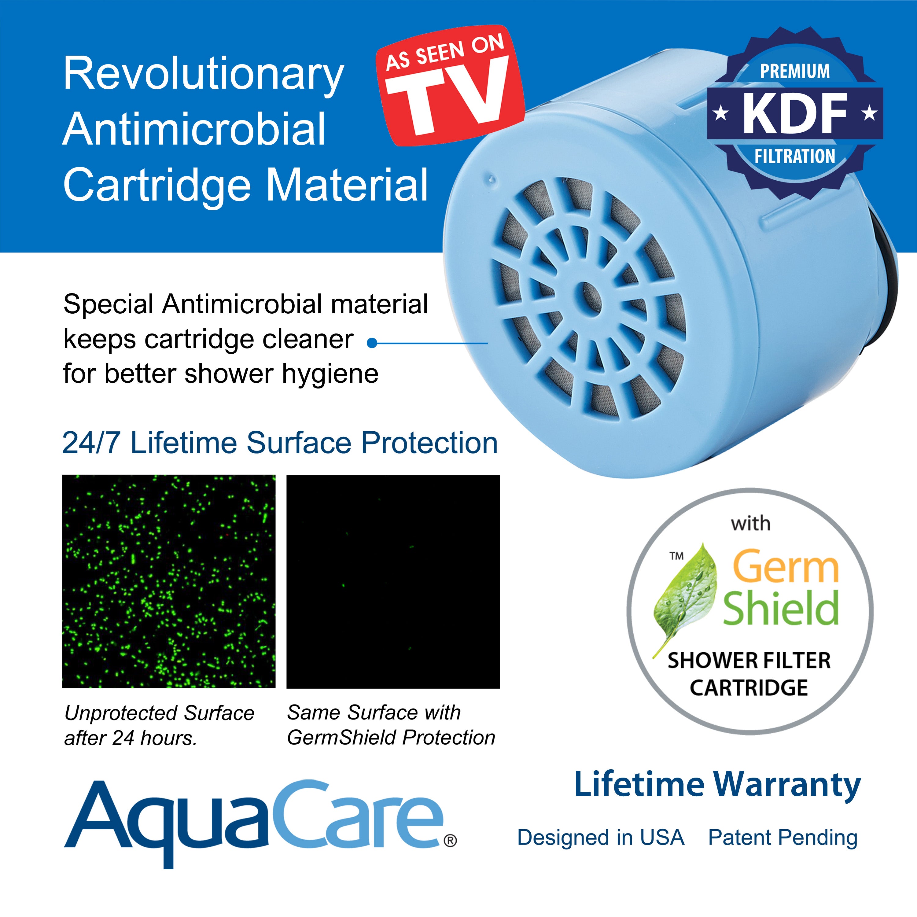 Instant-reload Antimicrobial Enriched American KDF Shower Filter Replacement Cartridge