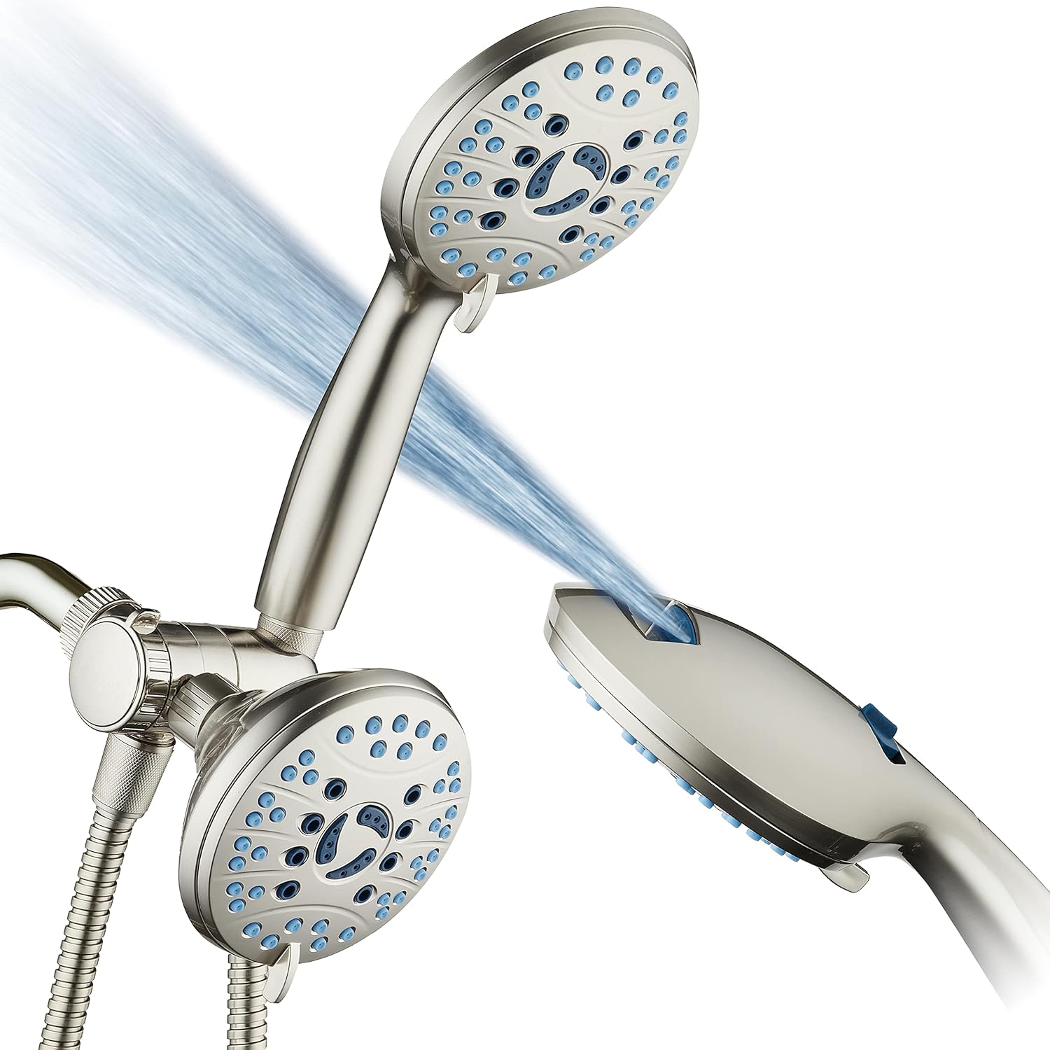 50-setting 3-way Twin Shower Combo with 2-mode Power Wash & Bonus Wall Bracket
