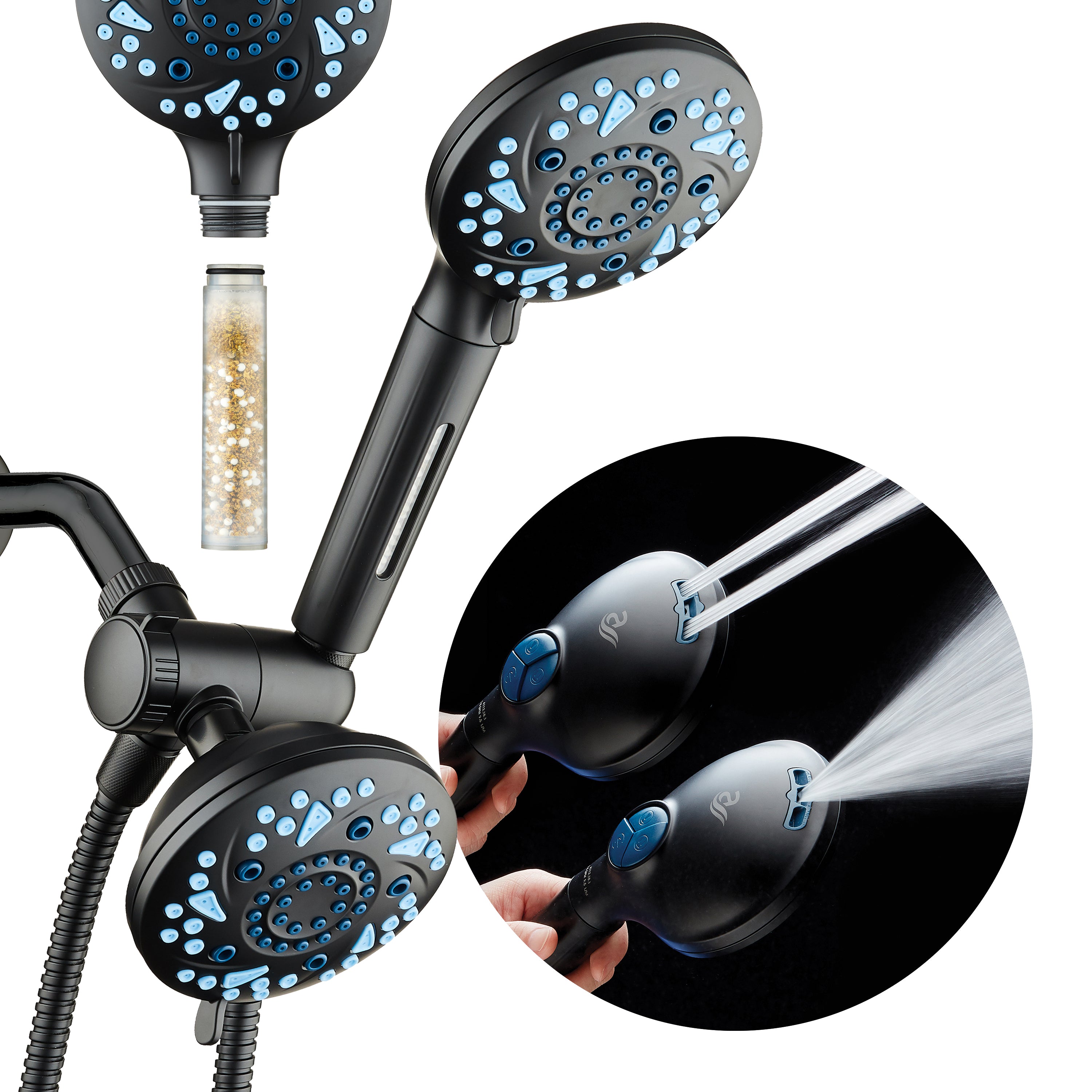 3.0 All-in-One 82-setting 4-way Twin Combo with Shower Filter & 2-mode Power Wash