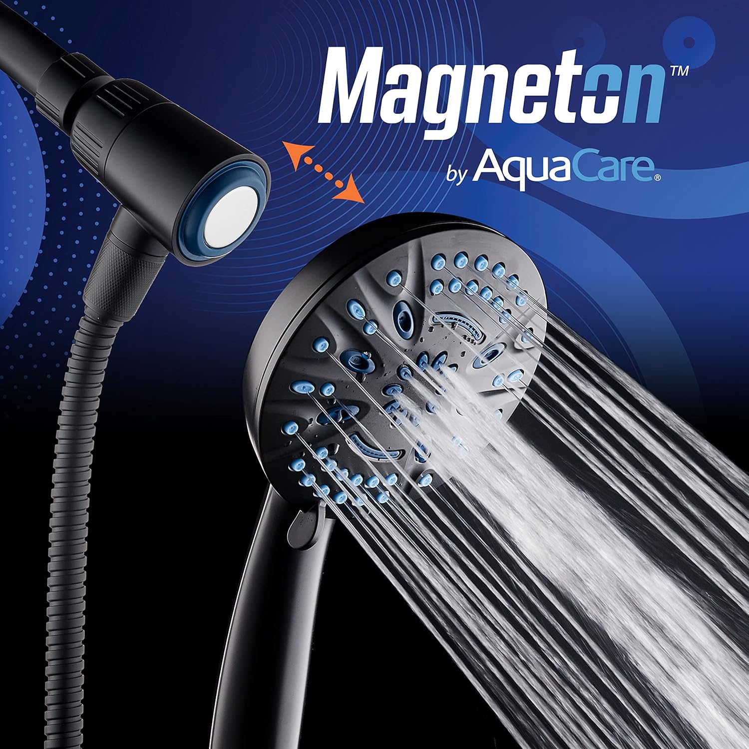 Magneton®  8-setting 5" Face Hand Shower with 2-way High/Low Magnetic Docking